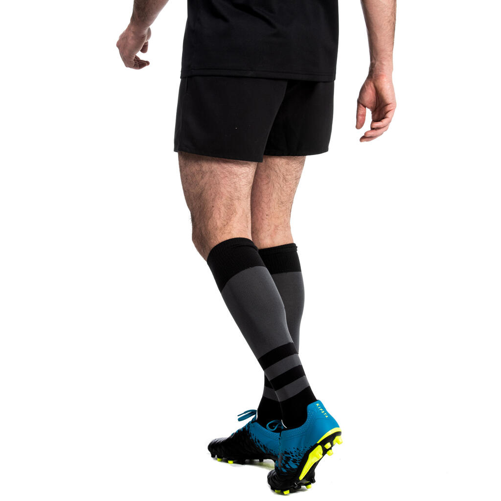 Rugbyshorts Club R100 ohne Tasche Erwachsene schwarz