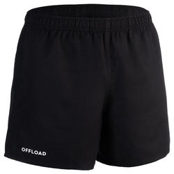 Adult Rugby Shorts with Pockets R100 - Black