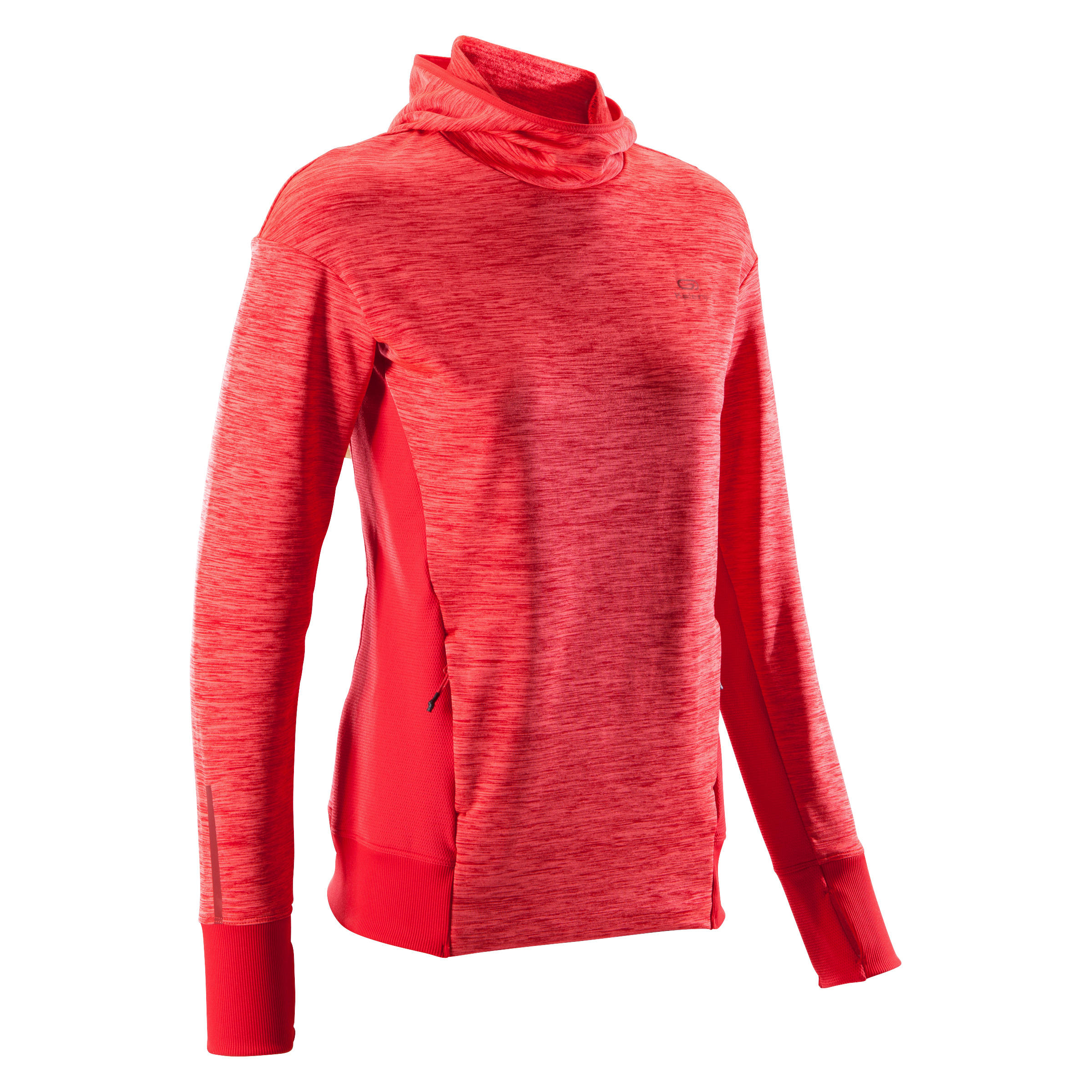  SWEAT  CAPUCHE RUN WARM FEMME  JAUNE Kalenji Decathlon 