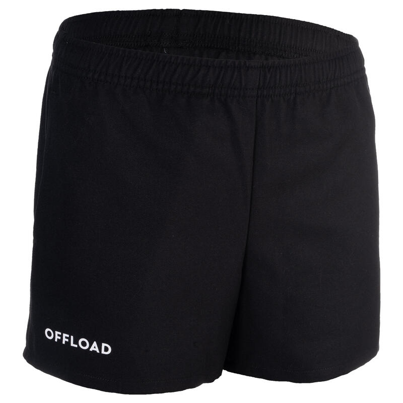 Short de Rugby R100 avec poches enfant noir