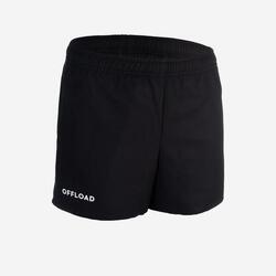 SHORT DE RUGBY AVEC POCHES R100 ENFANT NOIR