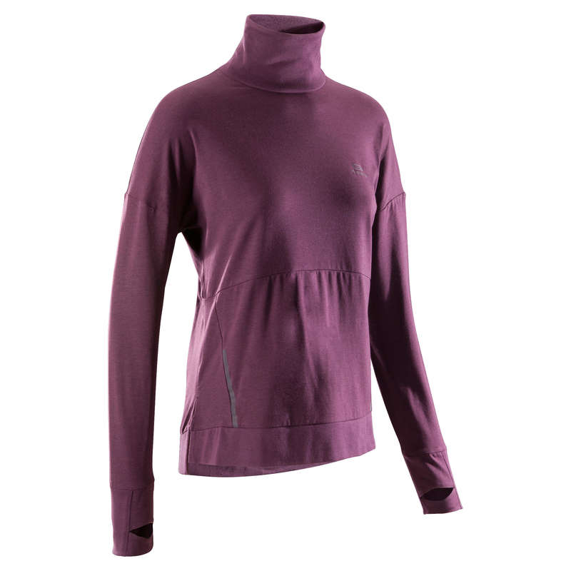 REGULAR WOMAN JOG WARM/MILD WHTR CLOTHES - TS L SLEEVES RUN DRY PLUS W KALENJI