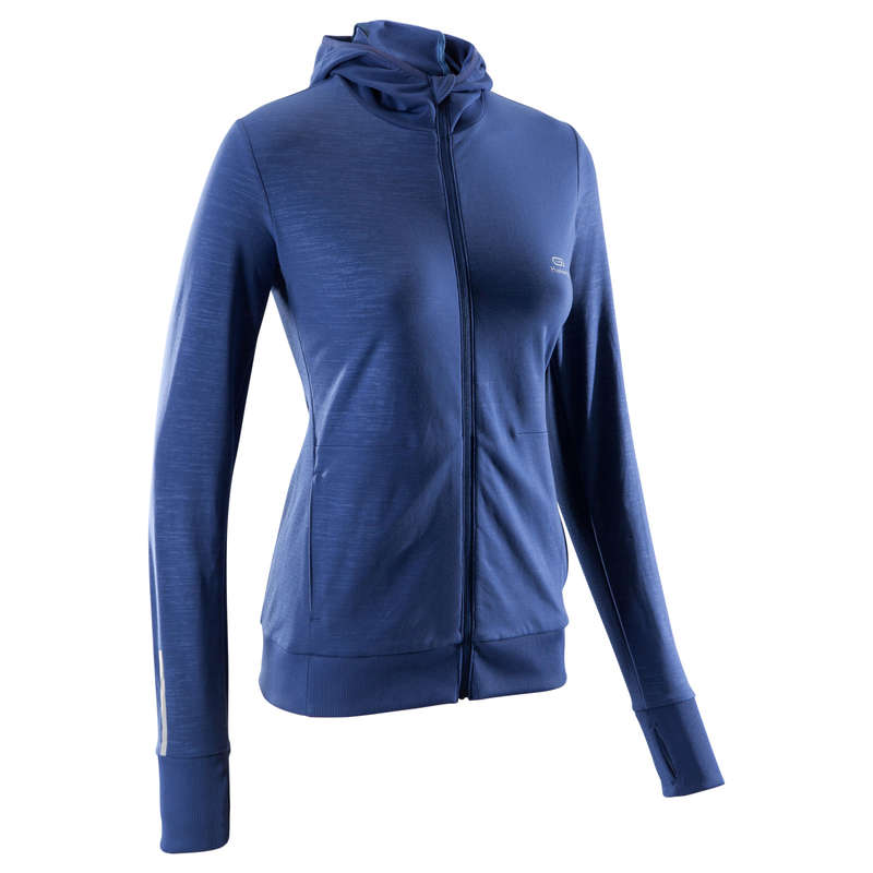 REGULAR WOMAN JOG COLD WEATHER CLOTHES Clothing - RUN WARM HOODED WOMEN'S JACKET KALENJI - Tops