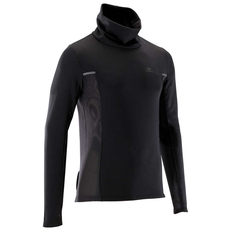 REGULAR MAN JOGGING COLD WTHR CLOTHES Clothing - RUN WARM+ M pullover black KALENJI - Tops