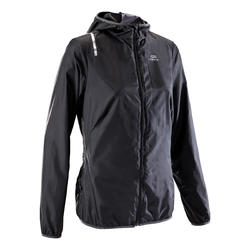 Cortavientos Chaqueta Running Kalenji Run Wind Mujer Negro