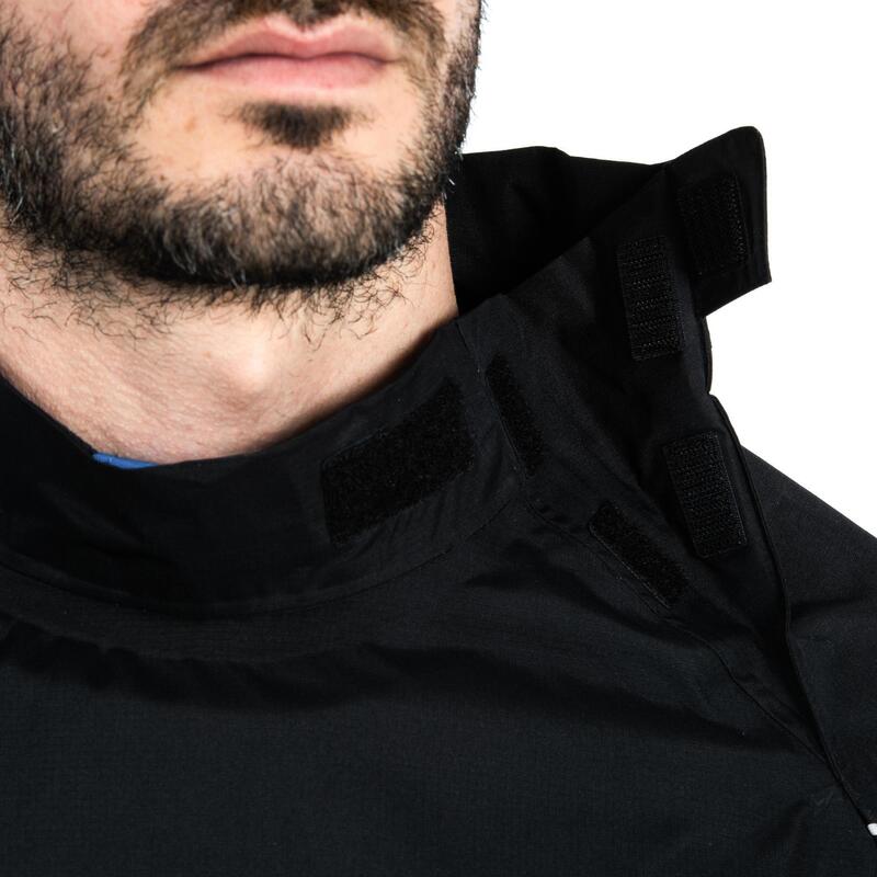 Coupe vent imperméable Smocktop pluie de rugby R500 adulte noir