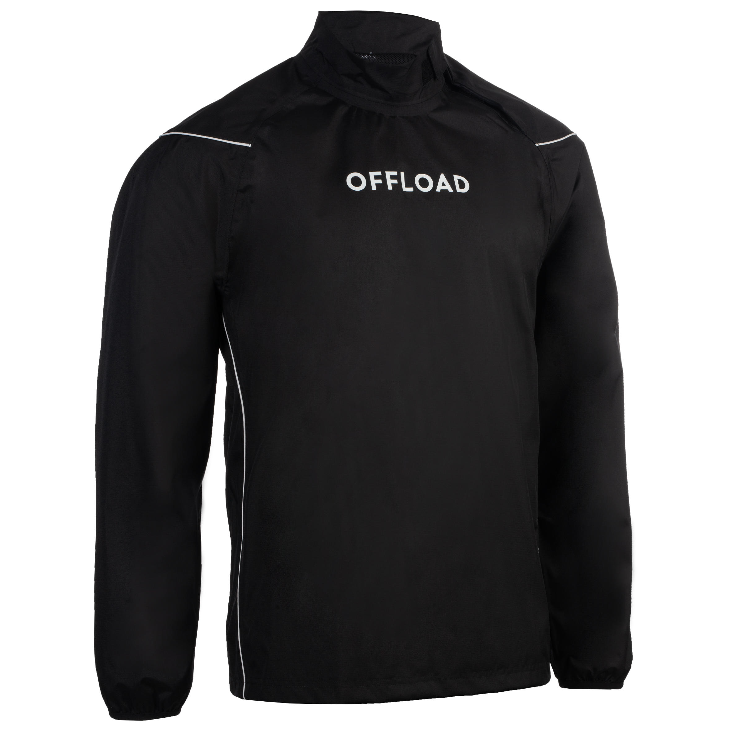 Coupe vent impermeable Smocktop pluie de rugby R500 adulte noir OFFLOAD Decathlon