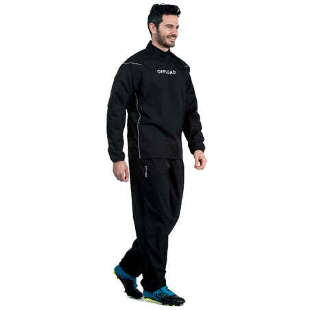 Adult Rugby Windproof Waterproof Smock Top R500 - Black