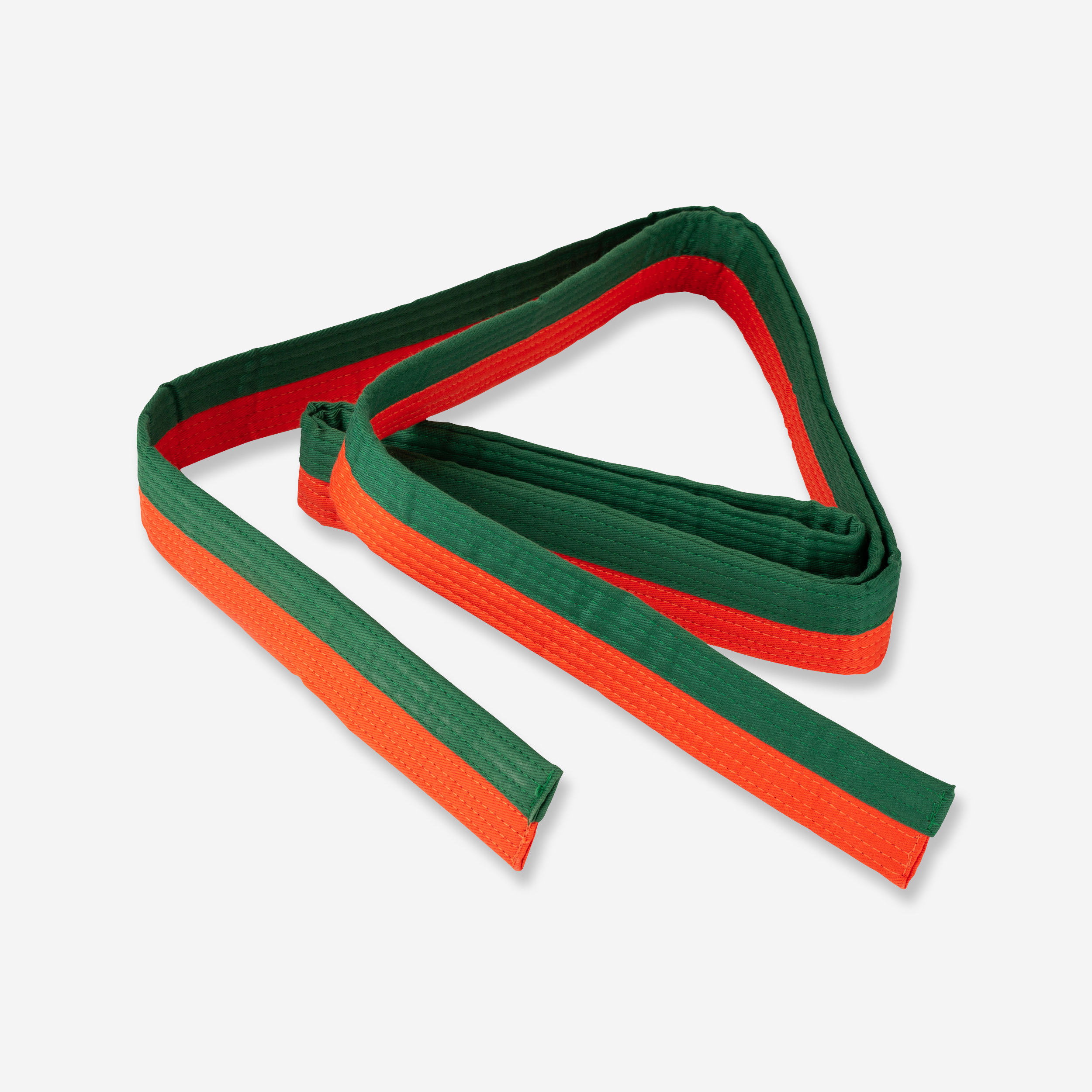 Ceinture piquee 2,5m orange/vert - Judo - Outshock- Clubs - Entreprises - Collectivités - Associations