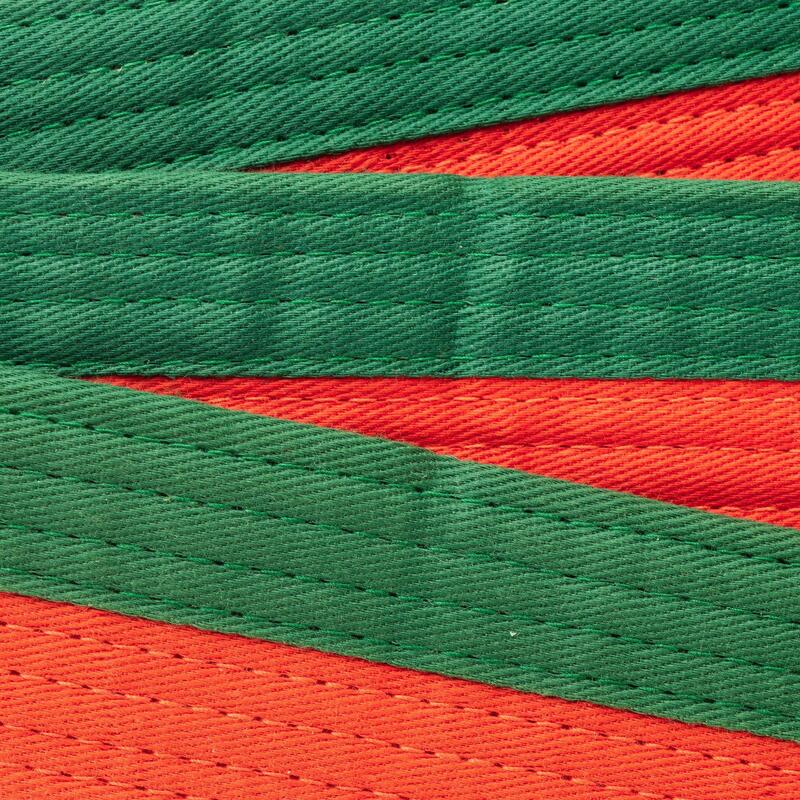 Band voor martial arts piqué 2,5 meter oranje/groen