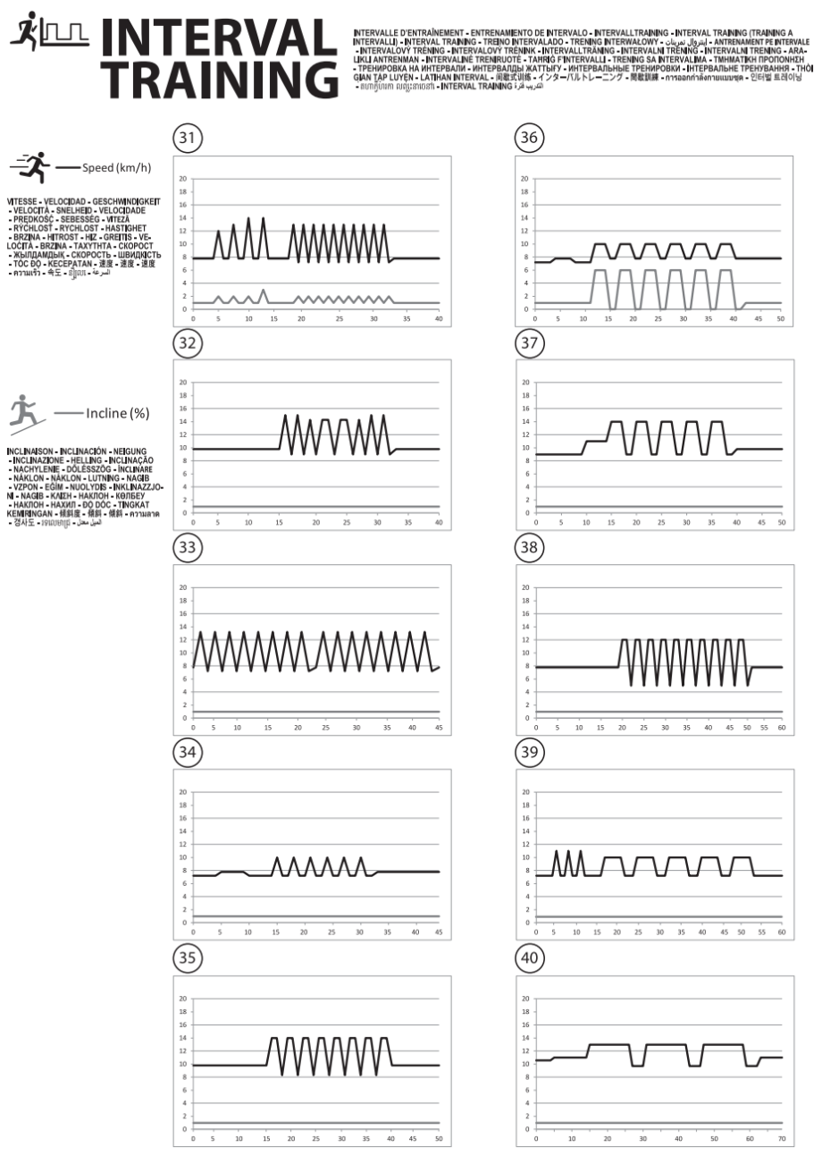 Programme Interval training T990A Programme Interval training T990A