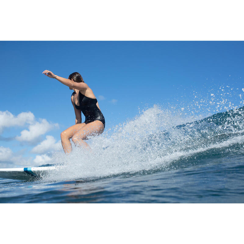 Badeanzug Damen im Rücken doppelt verstellbar Surfen - Bea schwarz