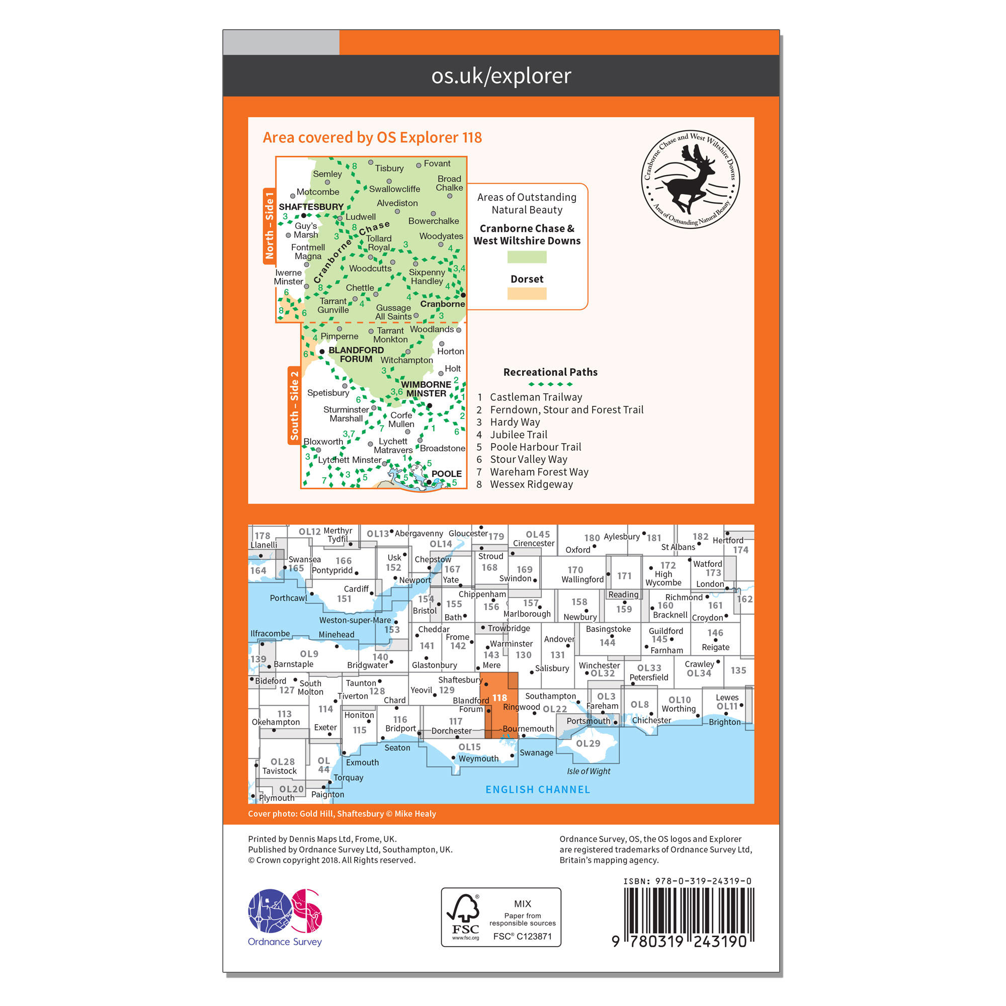 OS Explorer Map - Shaftesbury & Cranborne 2/2