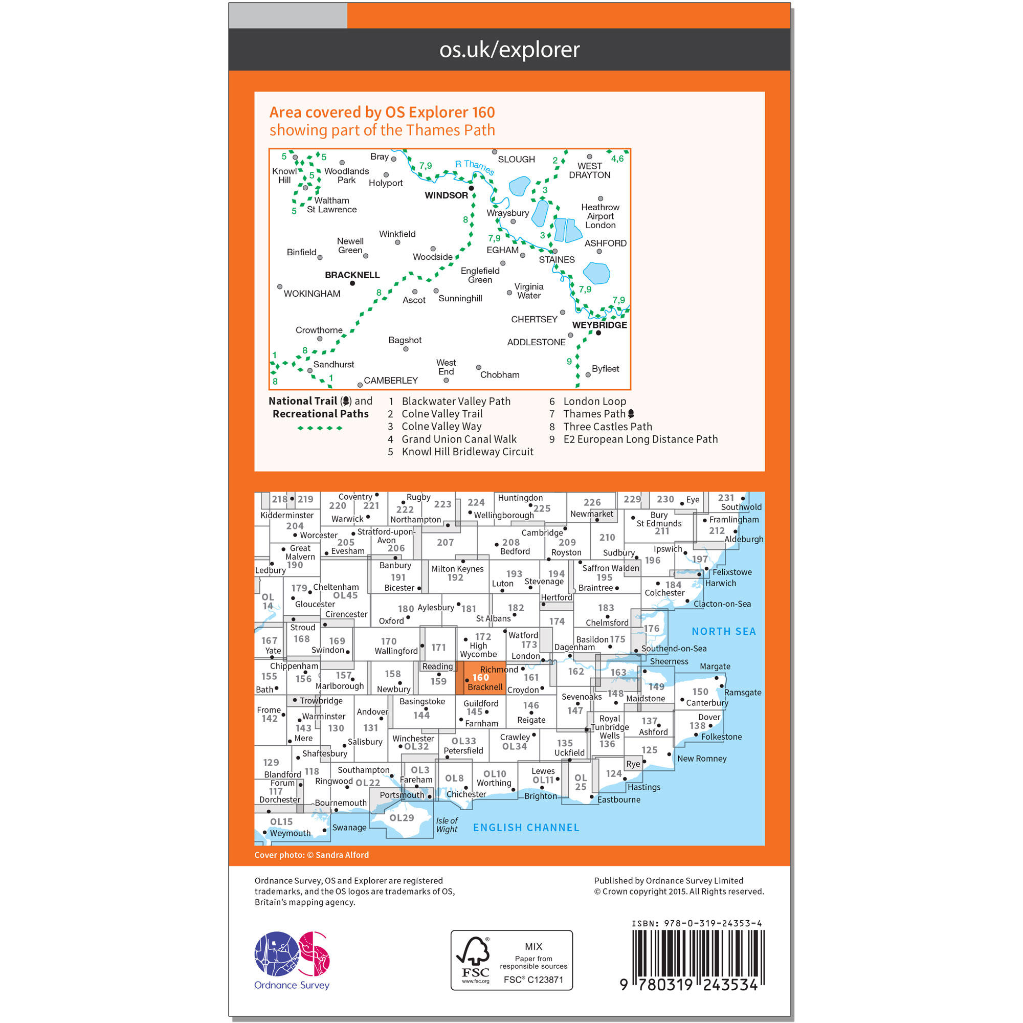OS Explorer Map - Windsor, Weybridge & Bracknell 2/2
