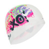 Swimming Cap Silicone Print Tag Pink