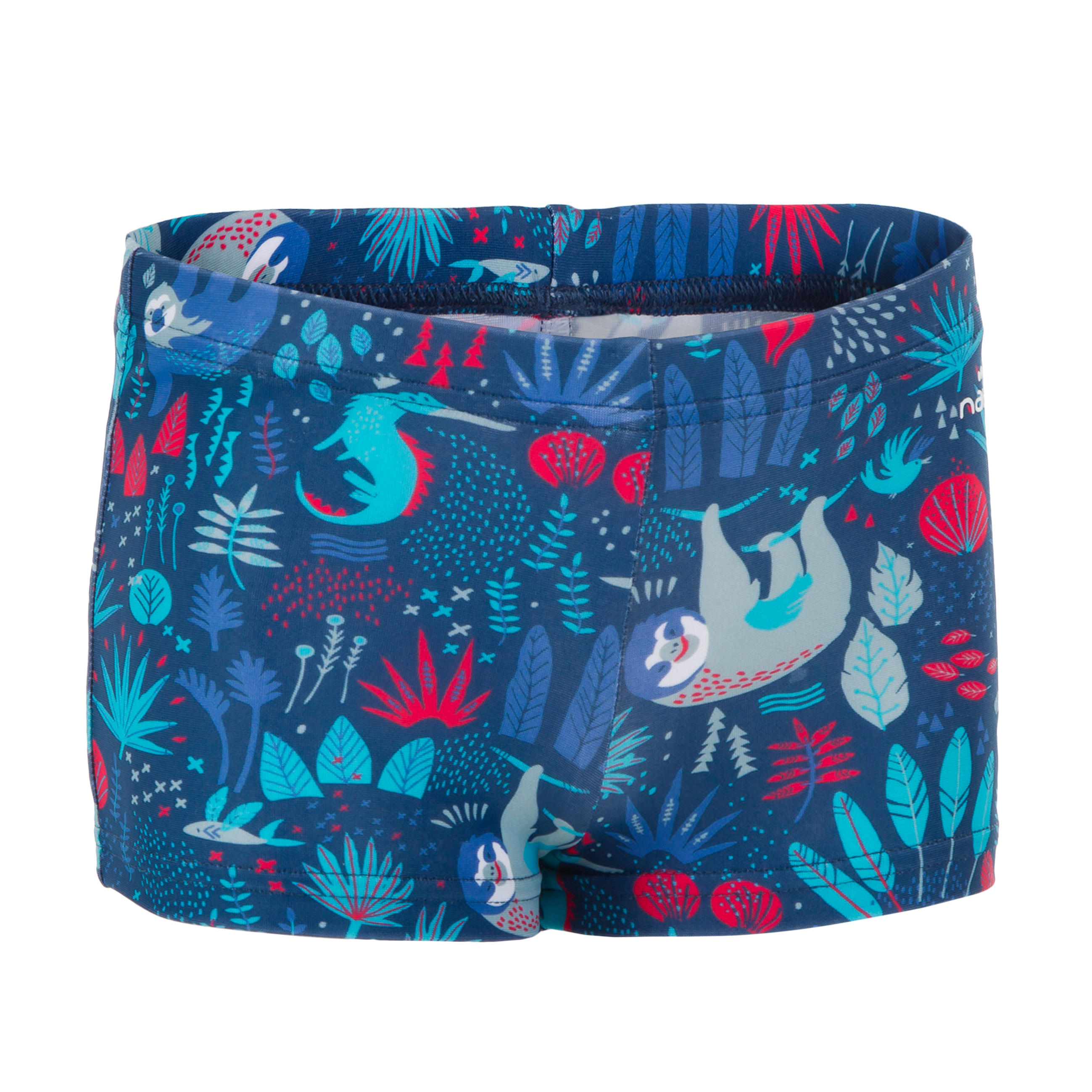 NABAIJI Dark blue baby boy's sloth print boxer swim shorts