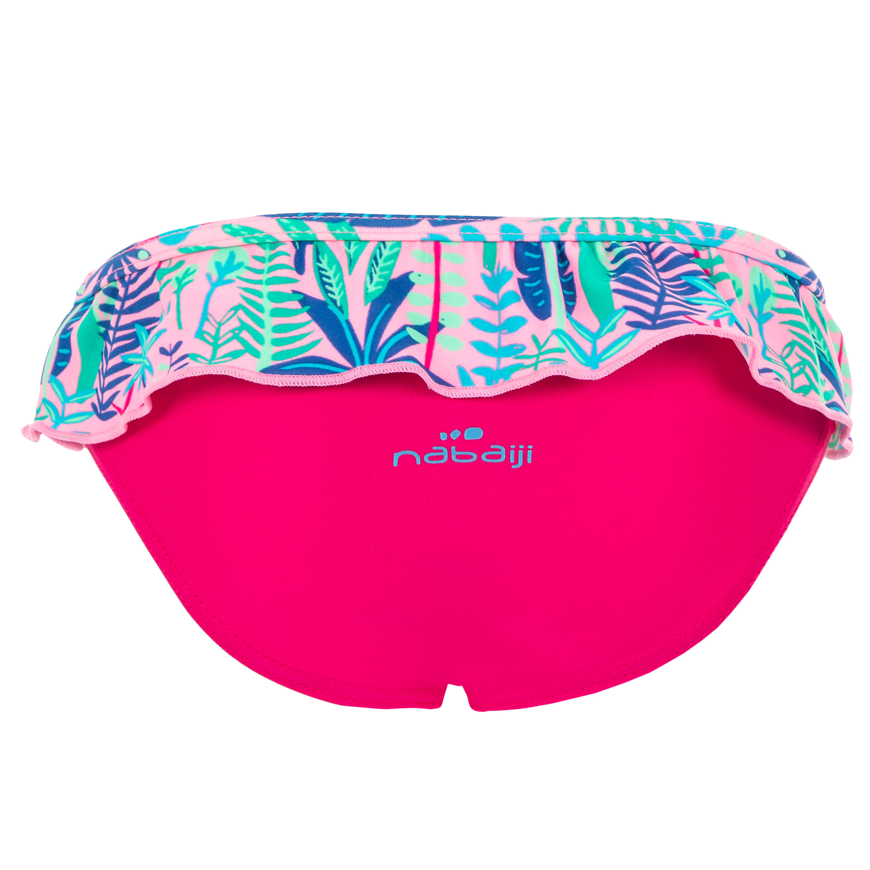 Bas de maillot de bain une pièce culotte bébé imprimé rose 2/3