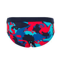 Red and blue baby's dino printed swimming briefs