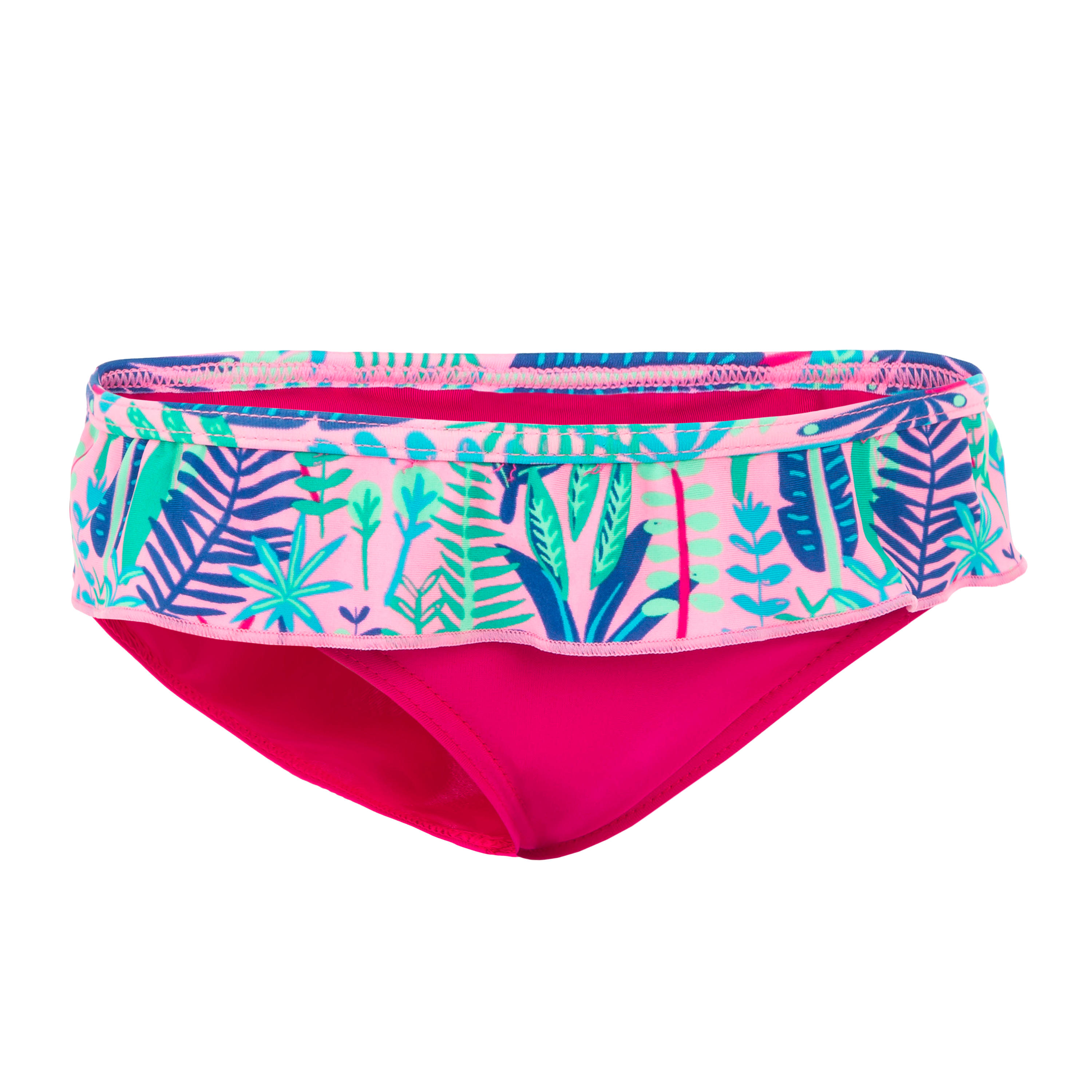 Pink baby's one-piece briefs printed swimsuit