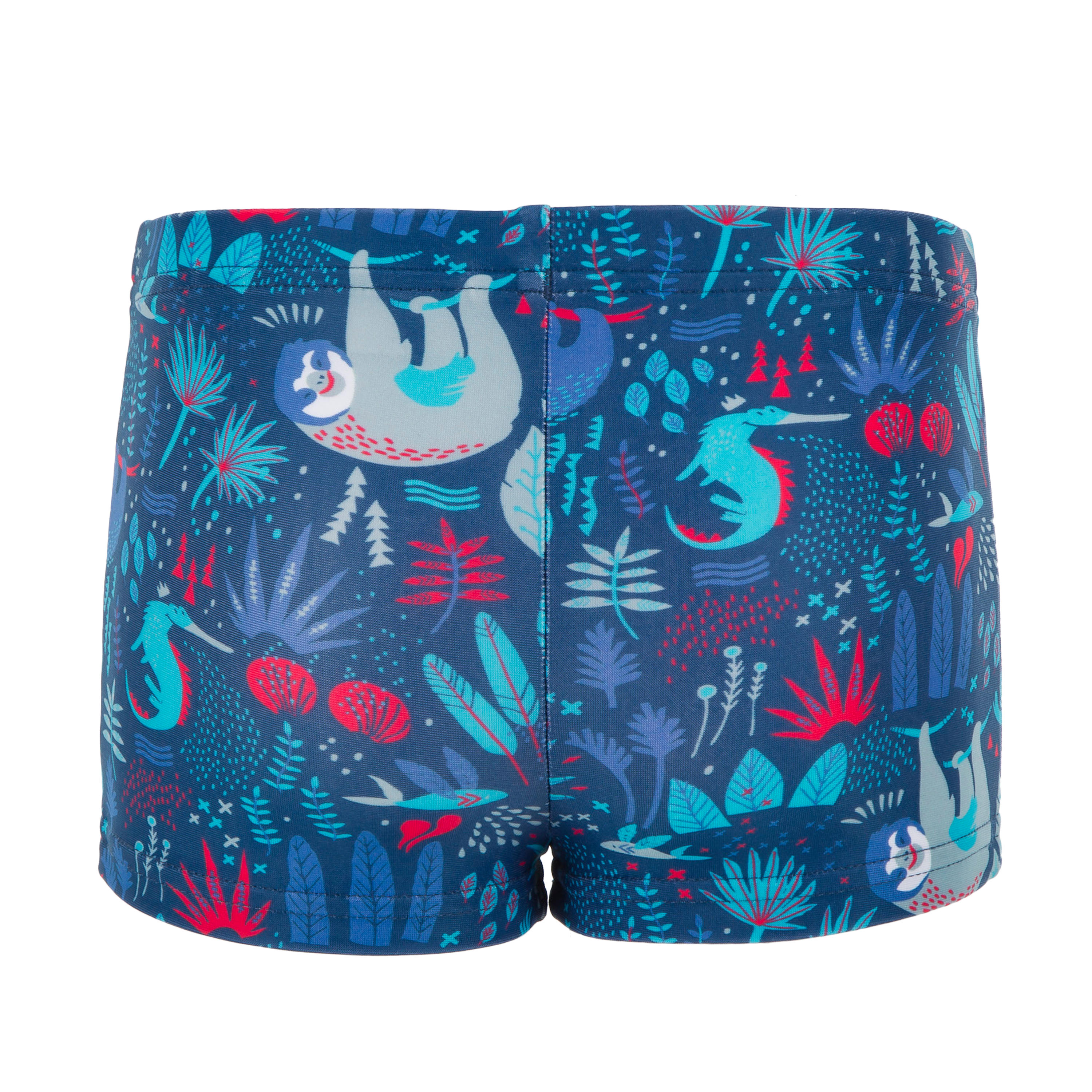 Dark blue baby boy's sloth print boxer swim shorts 2/3