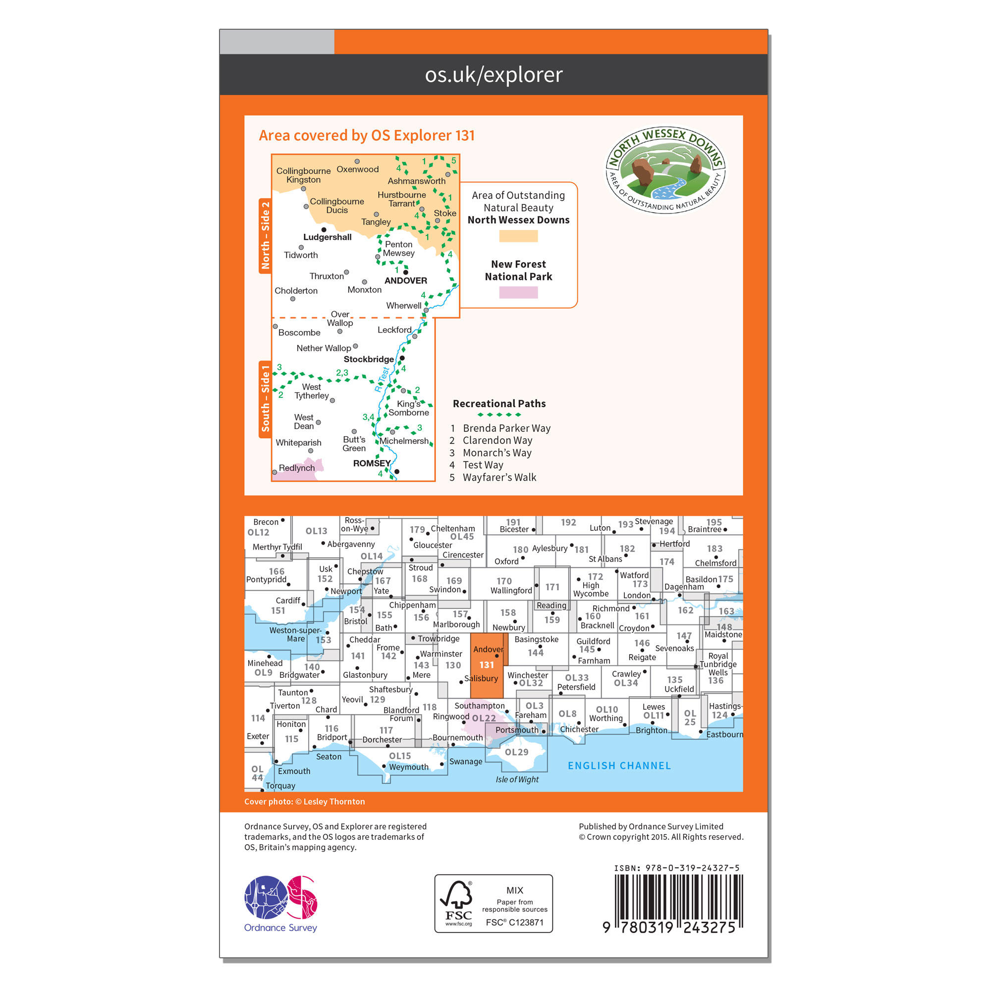 OS Explorer Map - Romsey, Andover & Test Valley 2/2