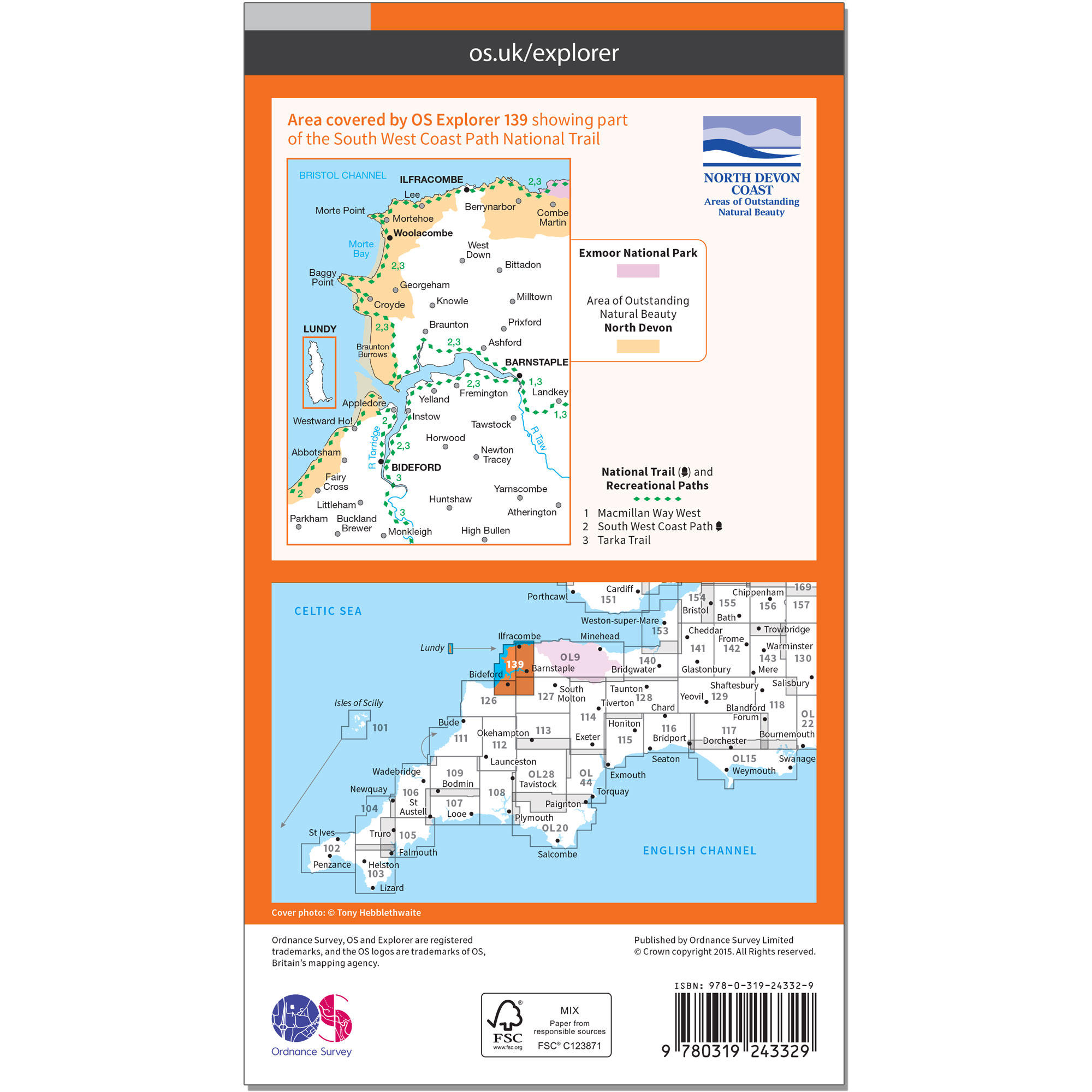 OS Explorer Map - Bideford, Ilfracome and Barnstaple 2/2