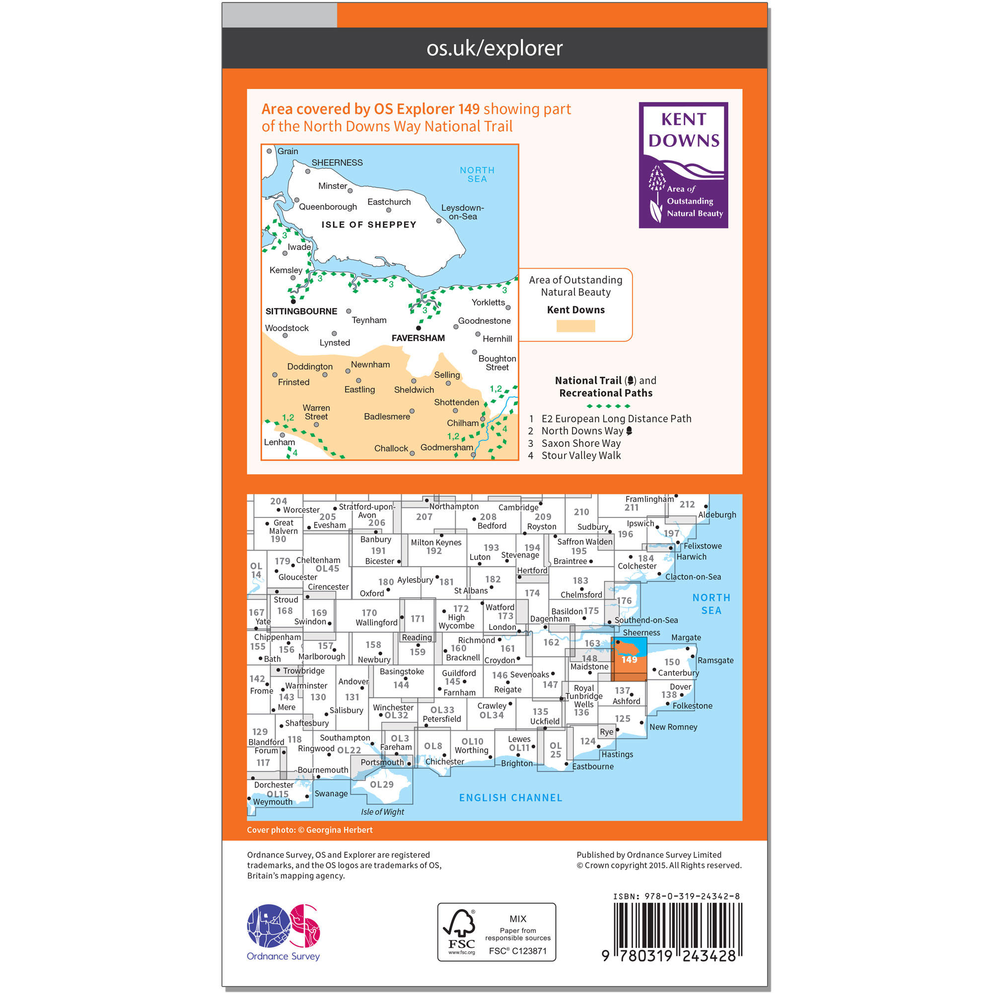 OS Explorer Map - Sittingbourne & Faversham 2/2