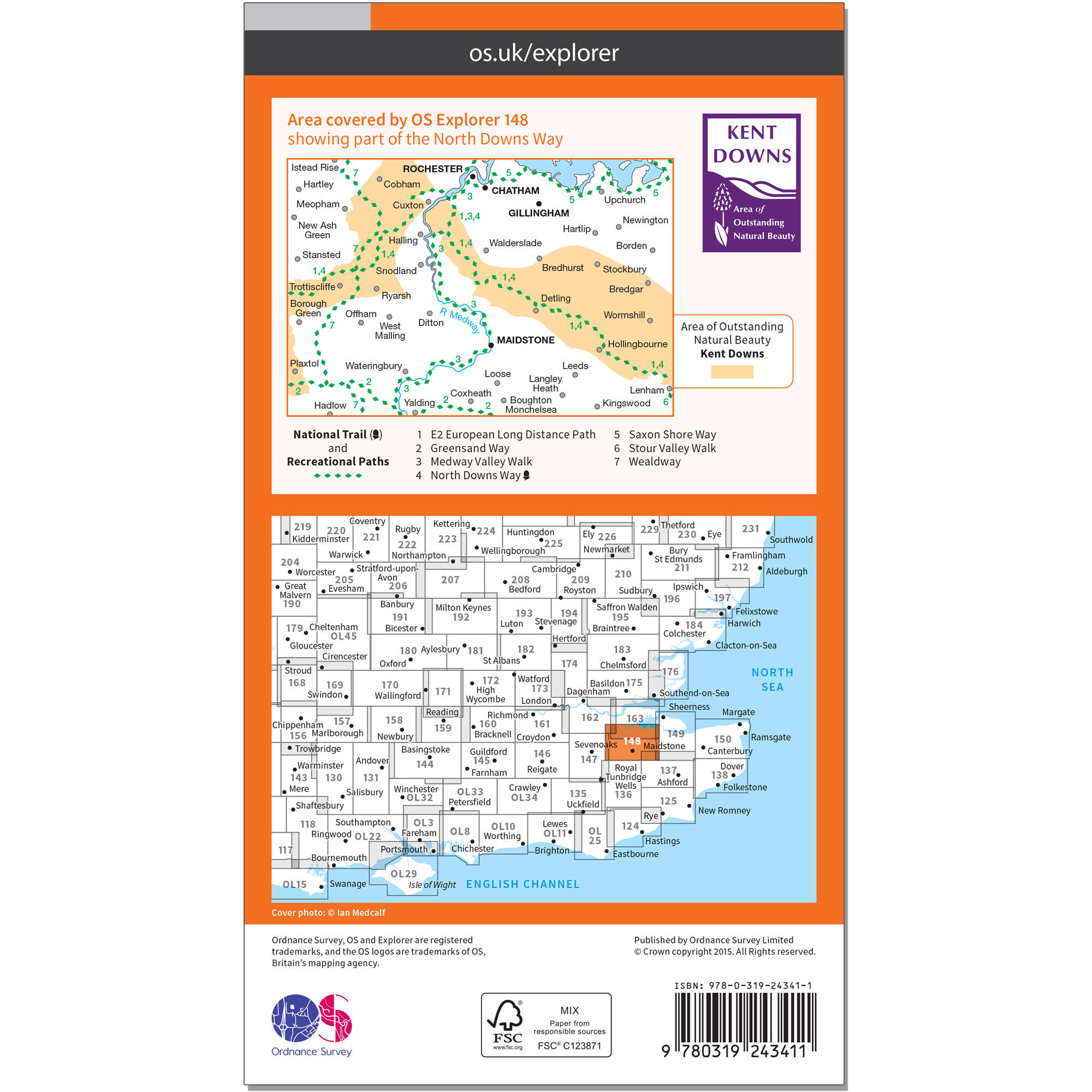 OS Explorer Map - Maidstone & The Medway Towns 2/2