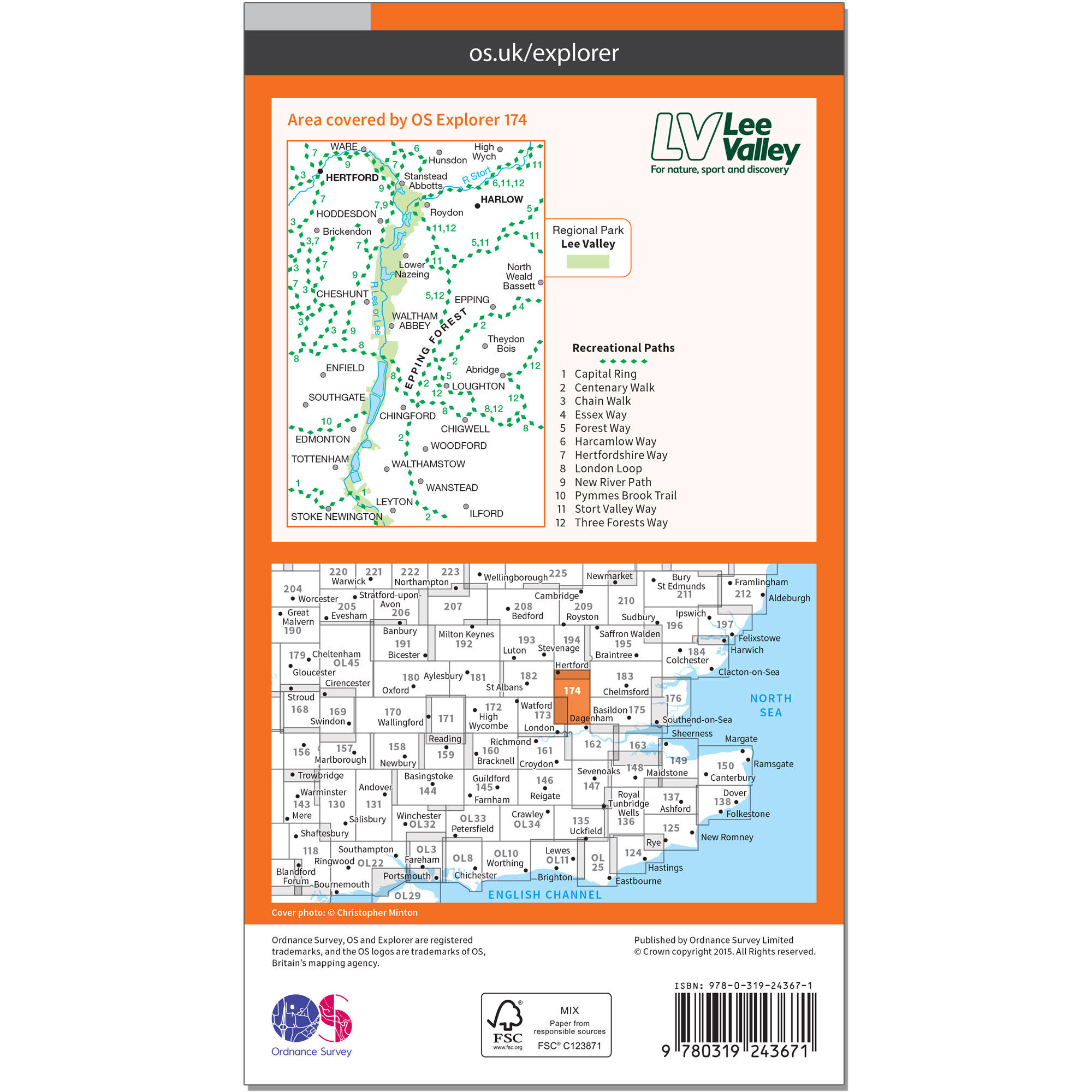 OS Explorer Map - Epping Forest & Lee Valley 2/2