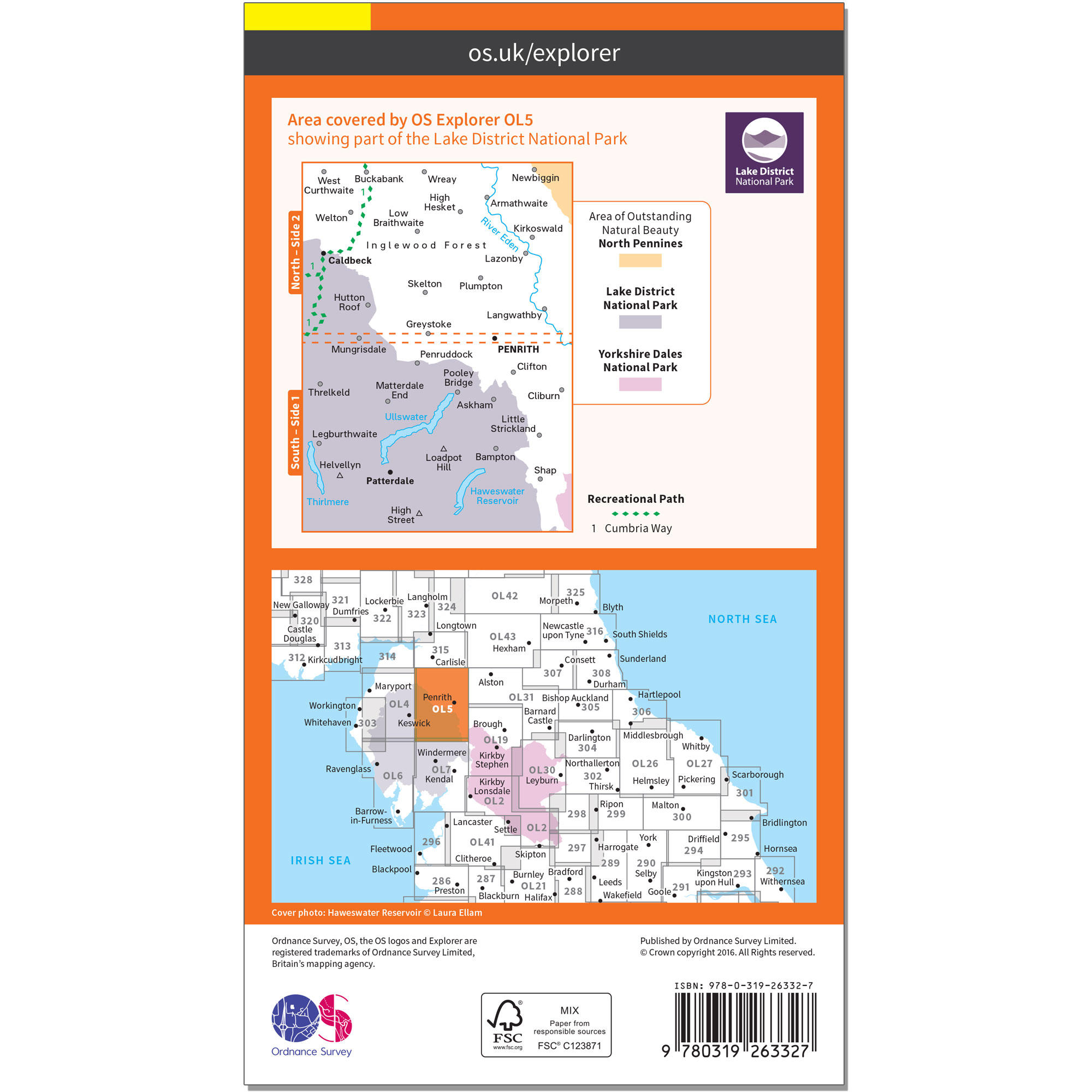 OS Explorer Map - The English Lakes - North Eastern 2/2