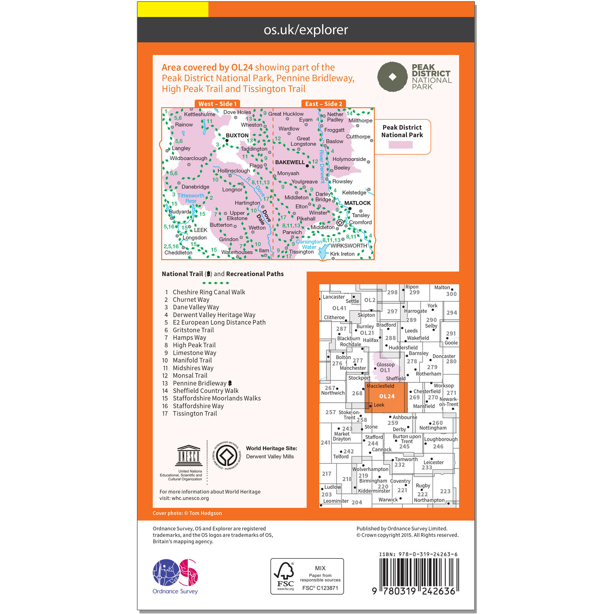 OS Explorer Leisure Map - The Peak District, White Peak 2/2