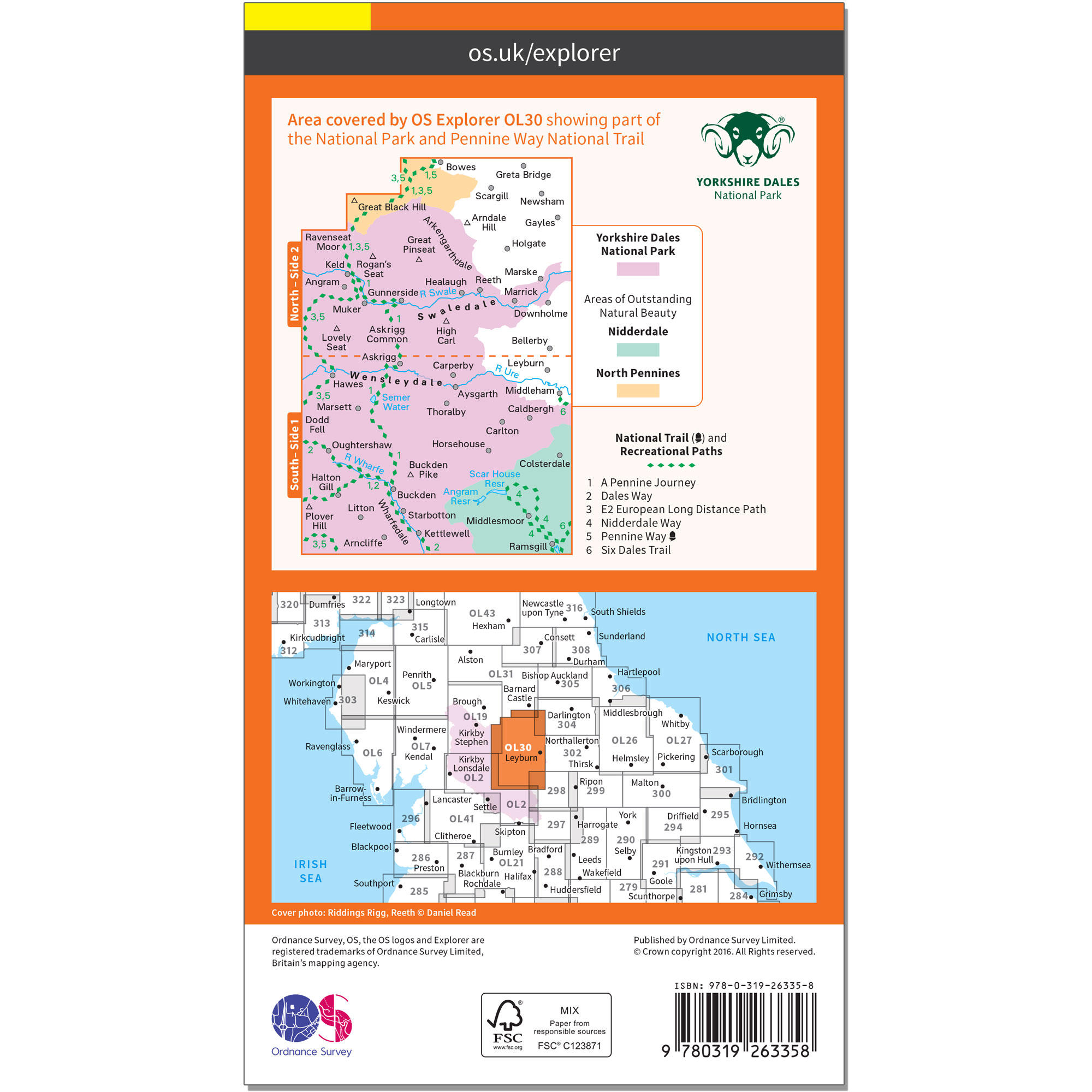OS Explorer Map - Yorkshire Dales Northern & Central 2/2