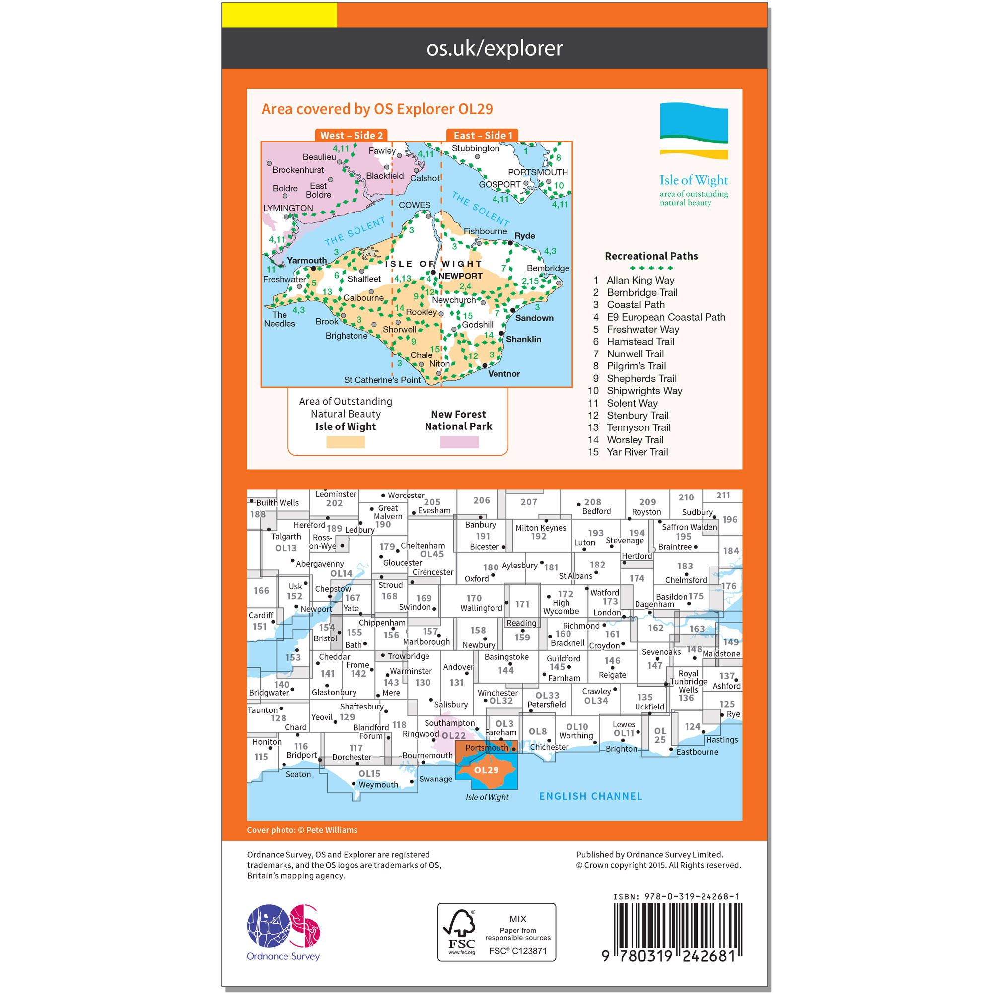 OS Explorer Leisure Map - Isle of Wight 2/2