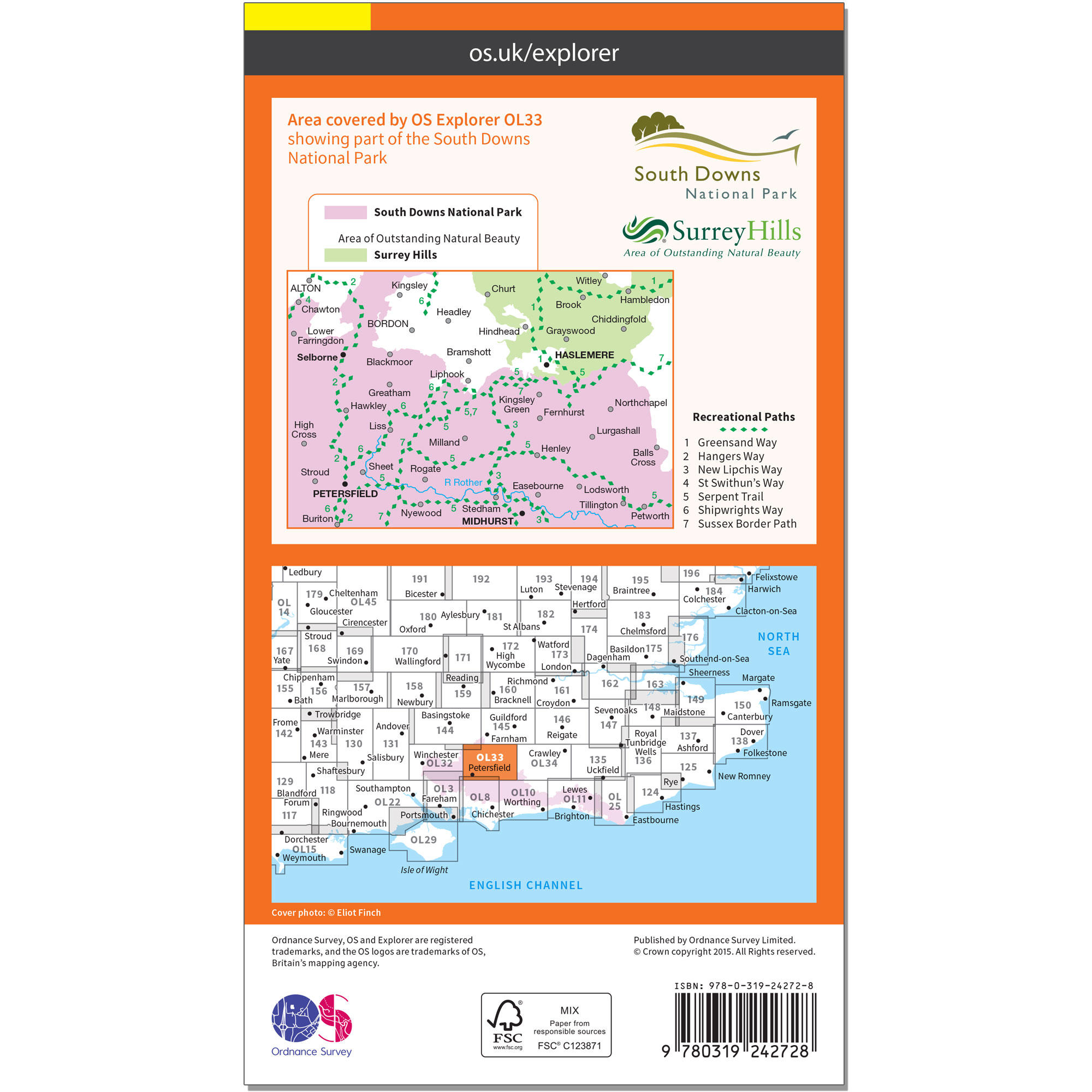 OS Explorer Leisure Map - Haslemere & Petersfield 2/2