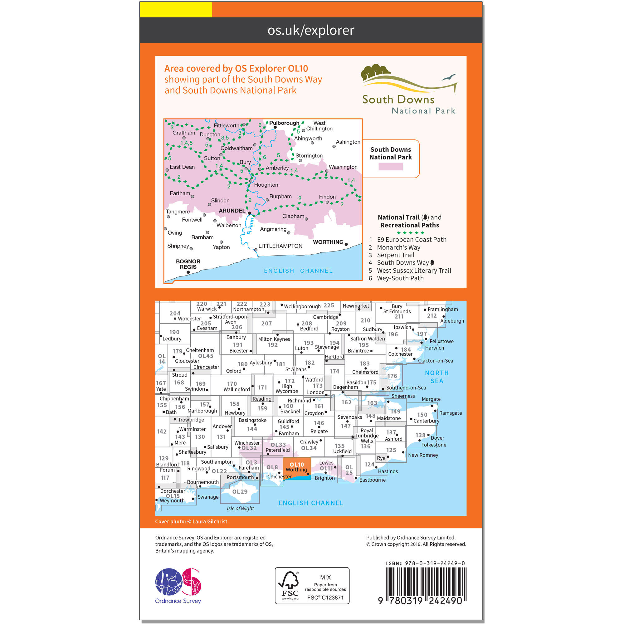 OS Explorer Leisure Map - Arundel & Pulborough 2/2