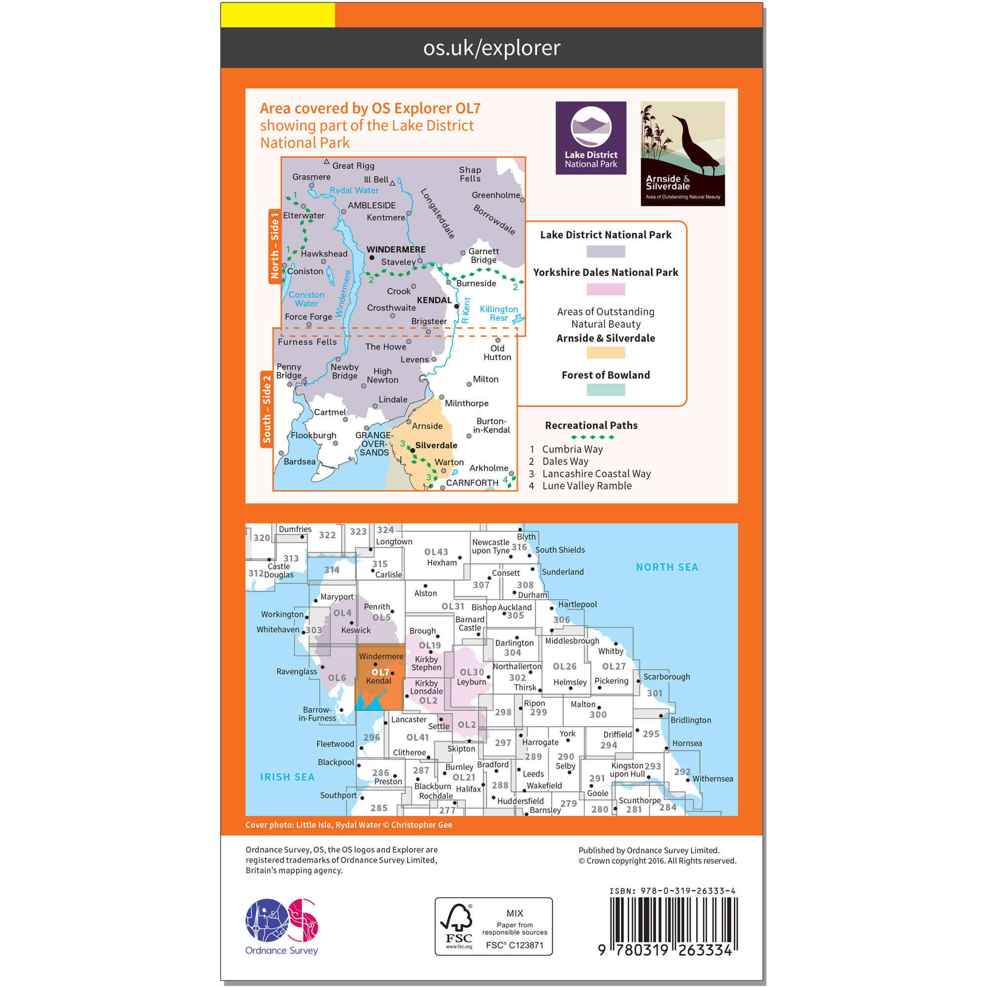 OS Explorer Map - The English Lakes - South Eastern 2/2