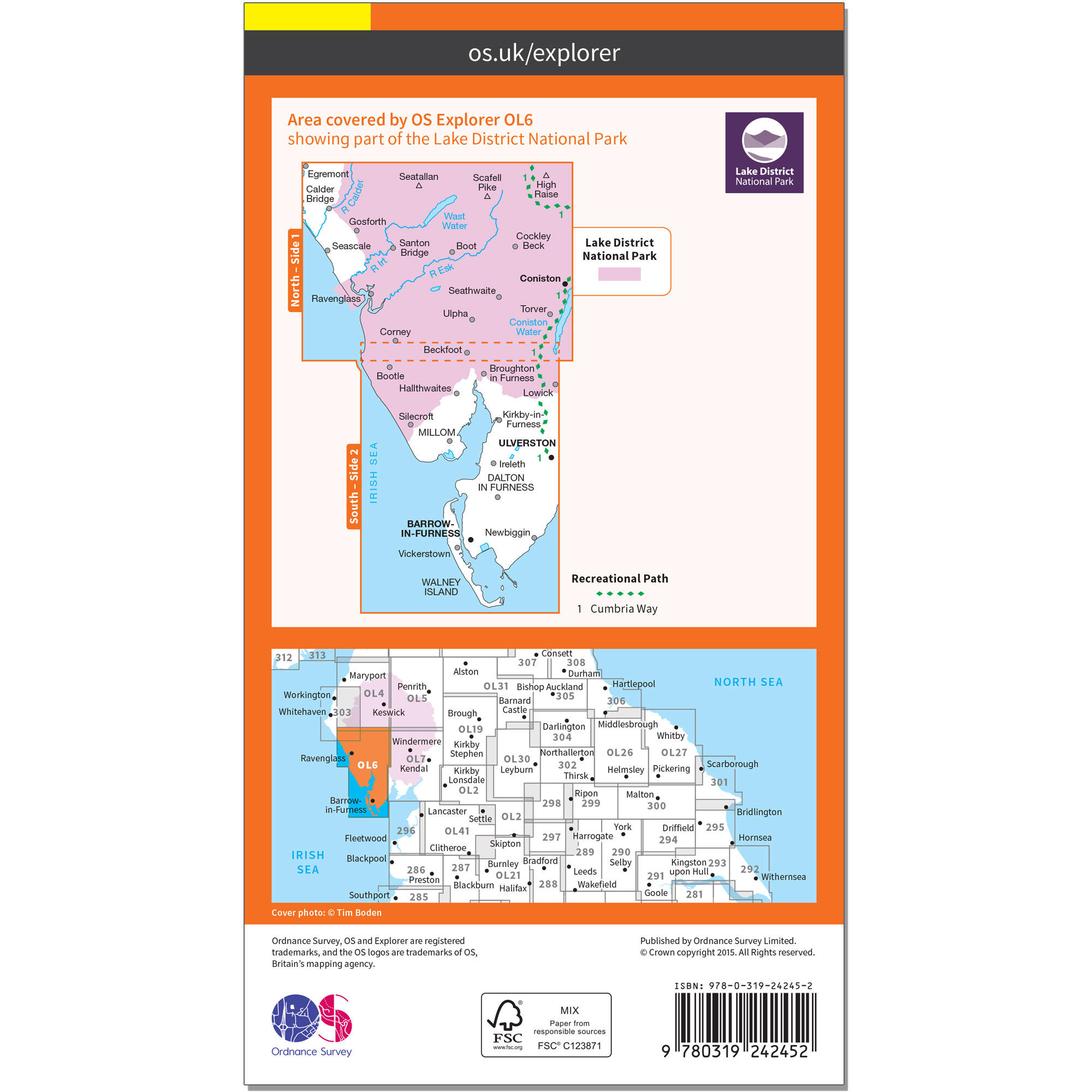 OS Explorer Map - The English Lakes - South Western 2/2