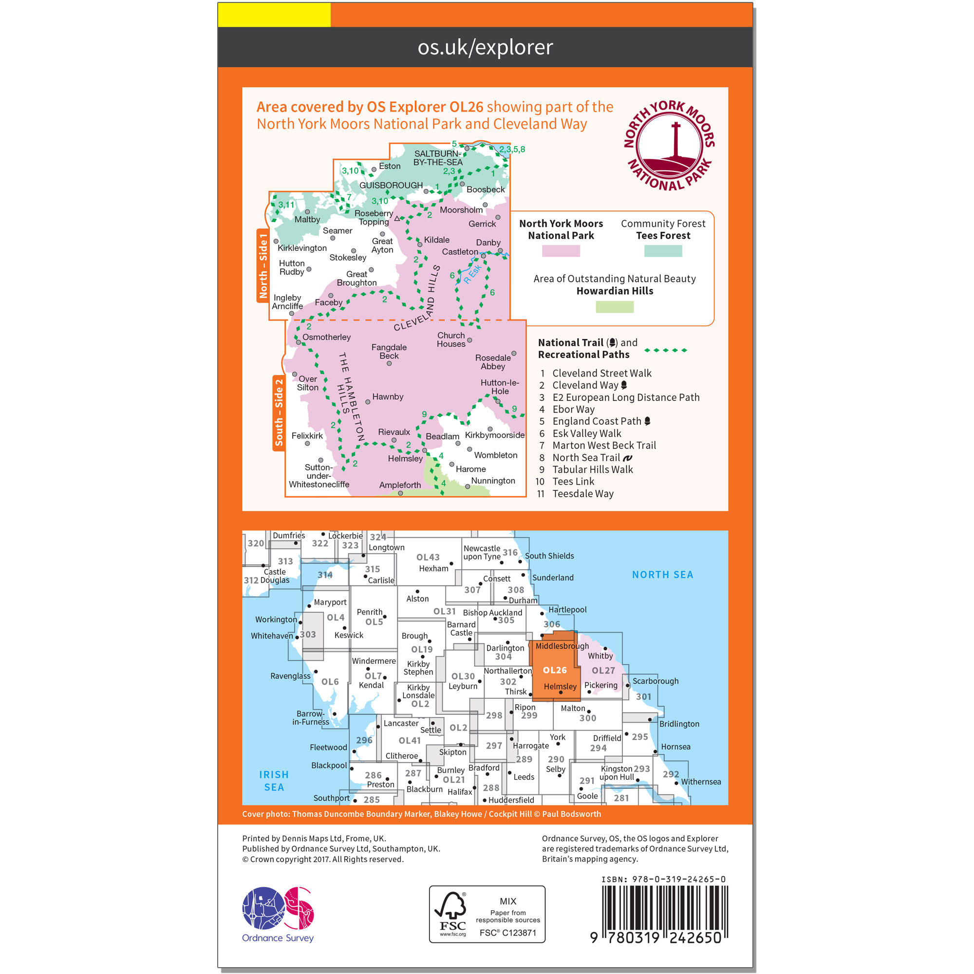 OS Explorer Map - North York Moors - Western area 2/2