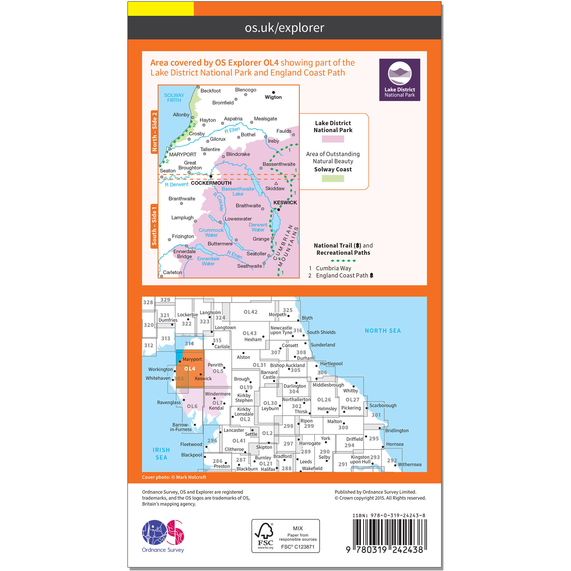 OS Explorer Map - The English Lakes - North Western 2/2