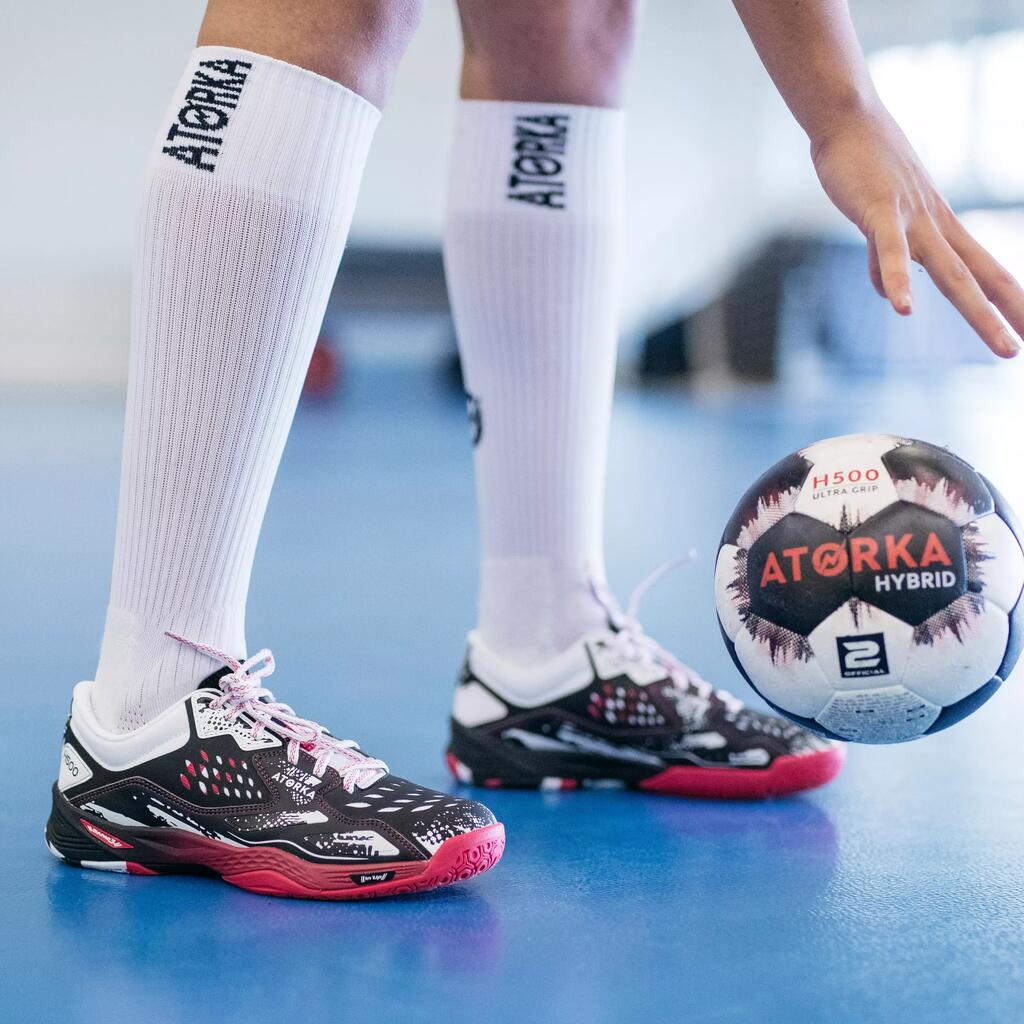 Handballschuhe H500 Damen schwarz/rosa