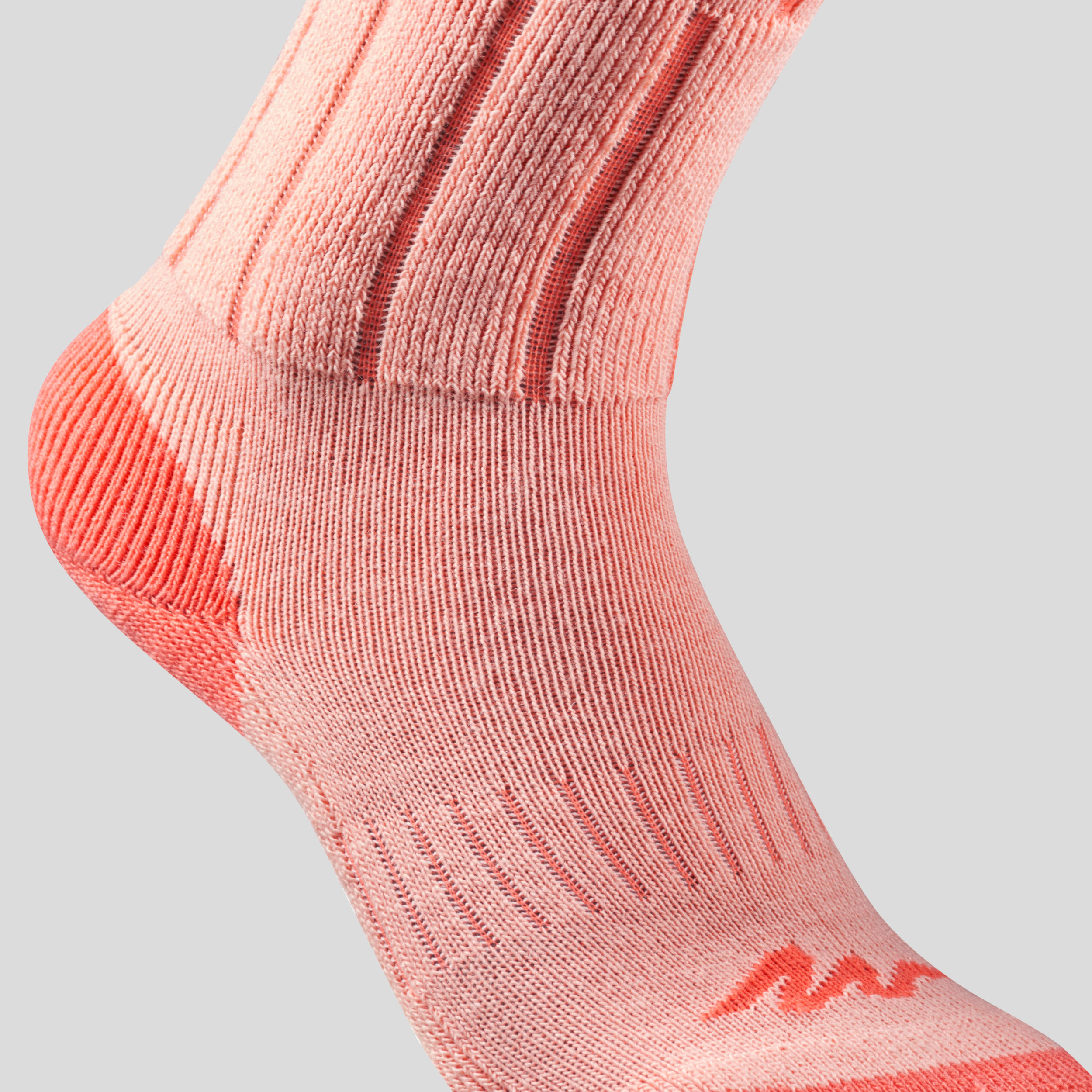 Kids' Warm Walking Socks 2 Pairs - Coral Grey 8/13