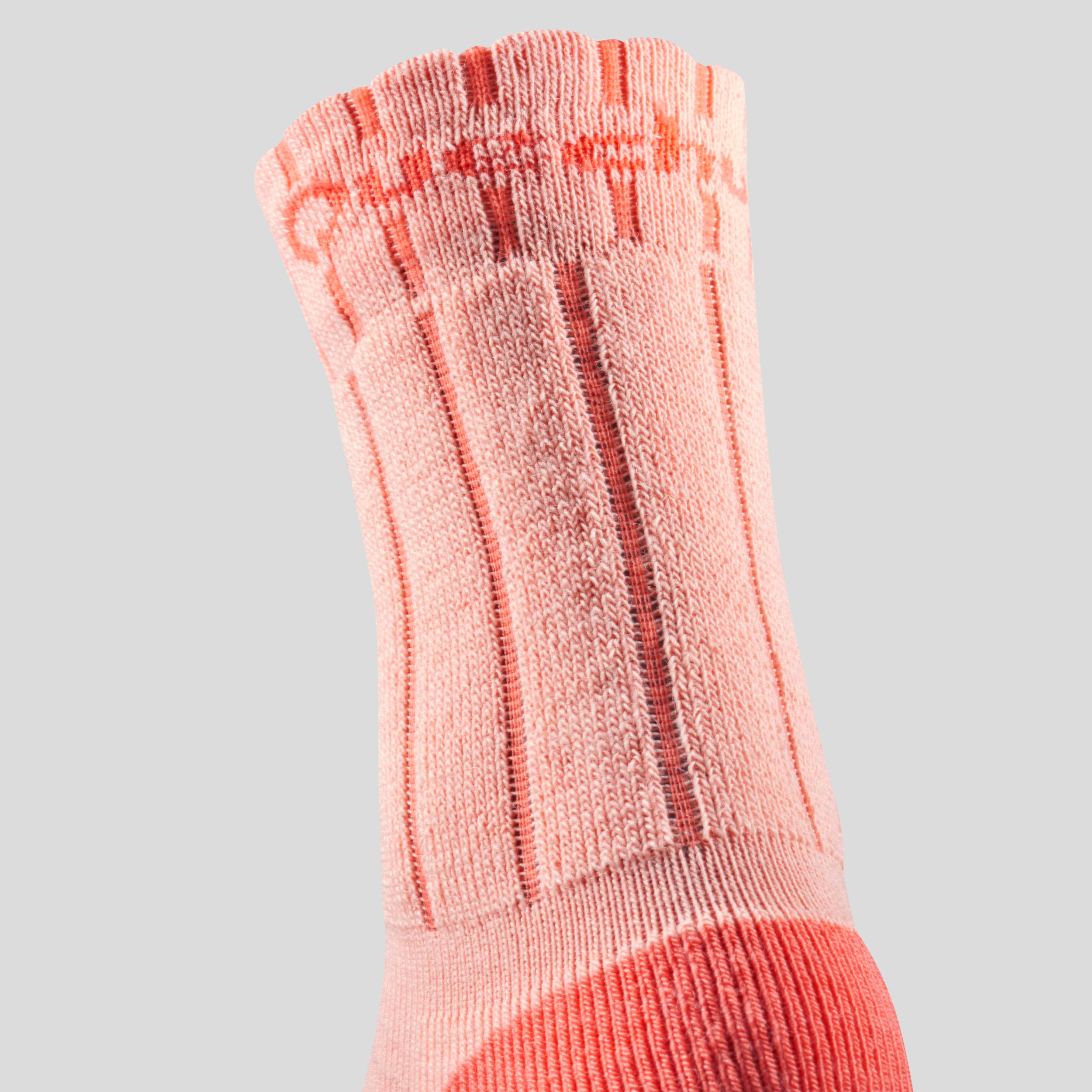 Kids' Warm Walking Socks 2 Pairs - Coral Grey 10/11