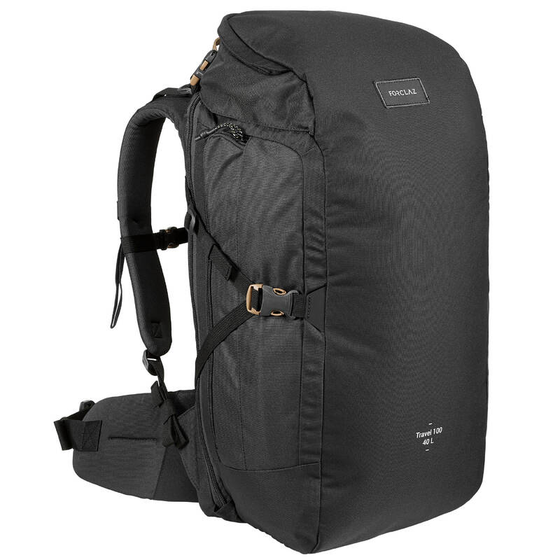 Mochila Montaña y Trekking Viaje Forclaz T100 40 Litros Negro - Decathlon