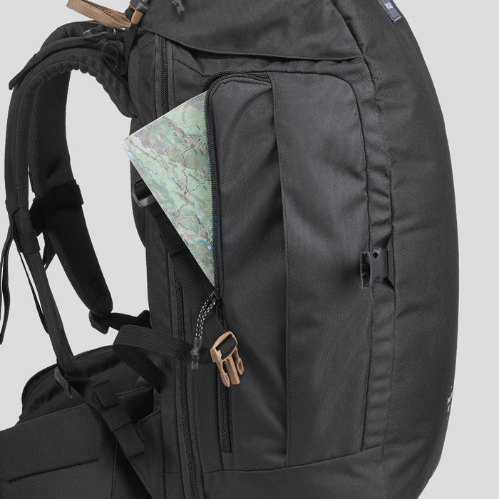 Sac à dos 40 litres de trek voyage TRAVEL 100 bordeaux Forclaz Decathlon