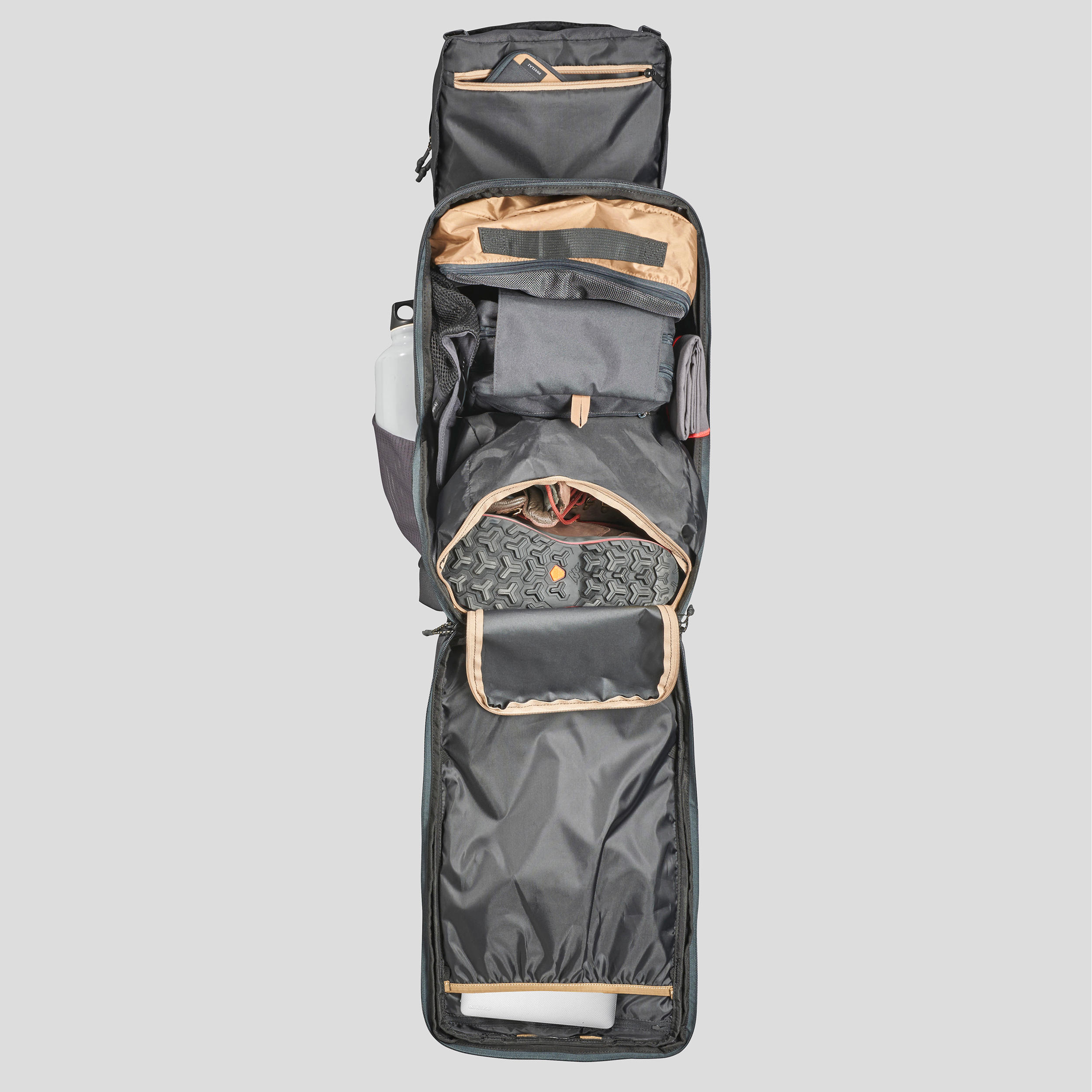 Maleta trekking de viaje, Forclaz, 40 Litros - Negra - Decathlon