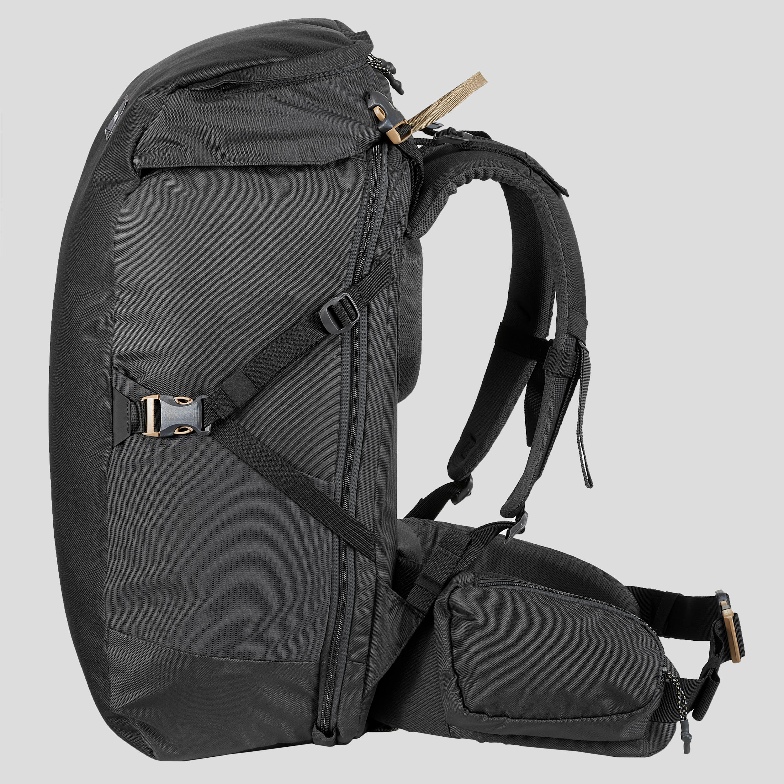 Maleta trekking de viaje, Forclaz, 40 Litros - Negra - Decathlon