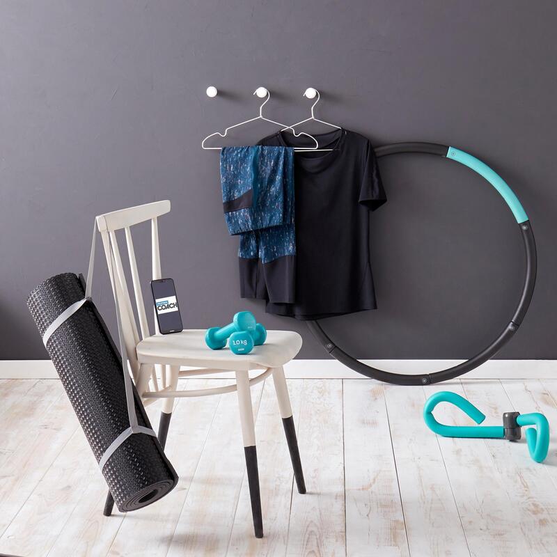 Gantere fitness 2x 1 kg, verde, fontă parțial reciclată