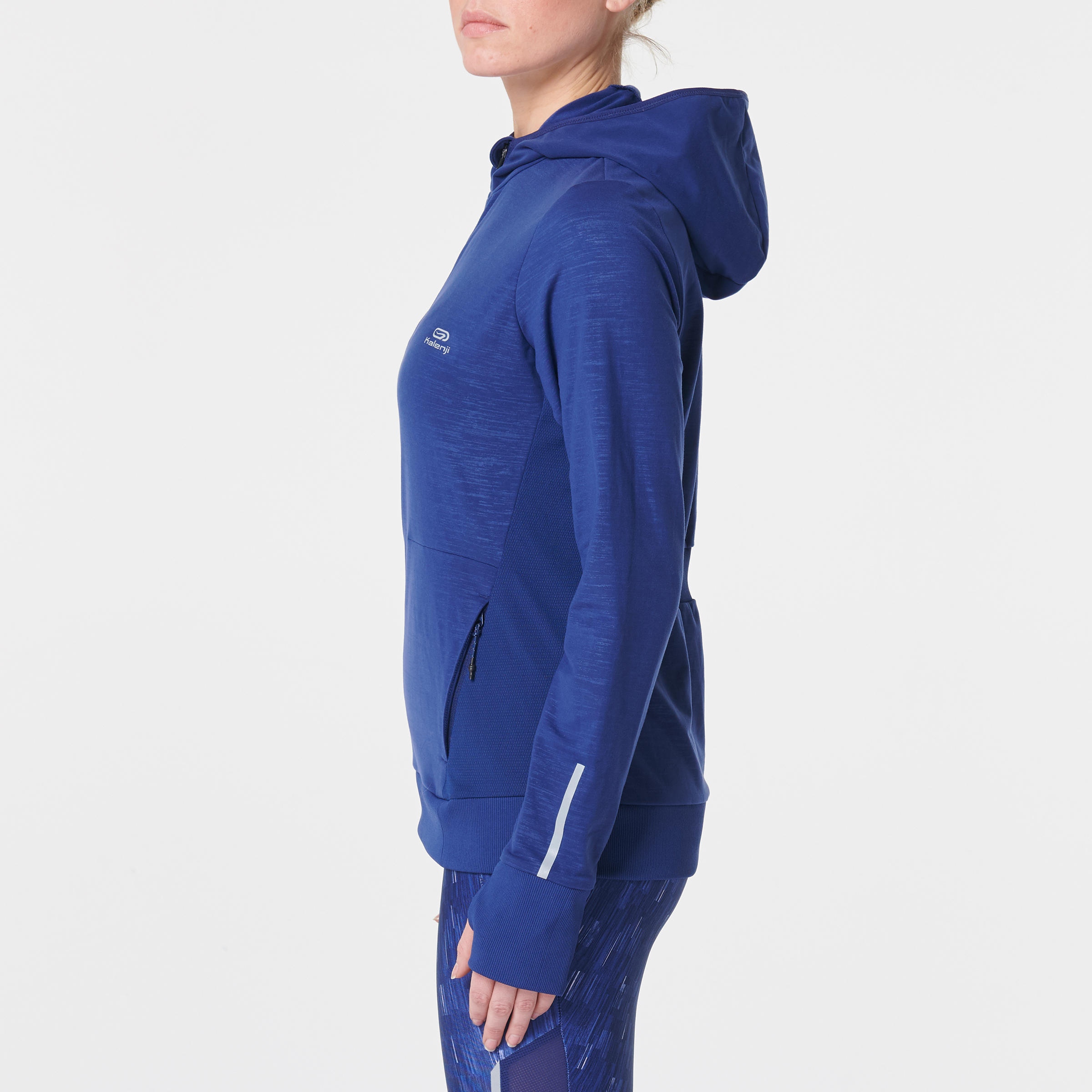 RUN WARM HOODED WOMEN'S JACKET - COSMOS BLUE 3/9