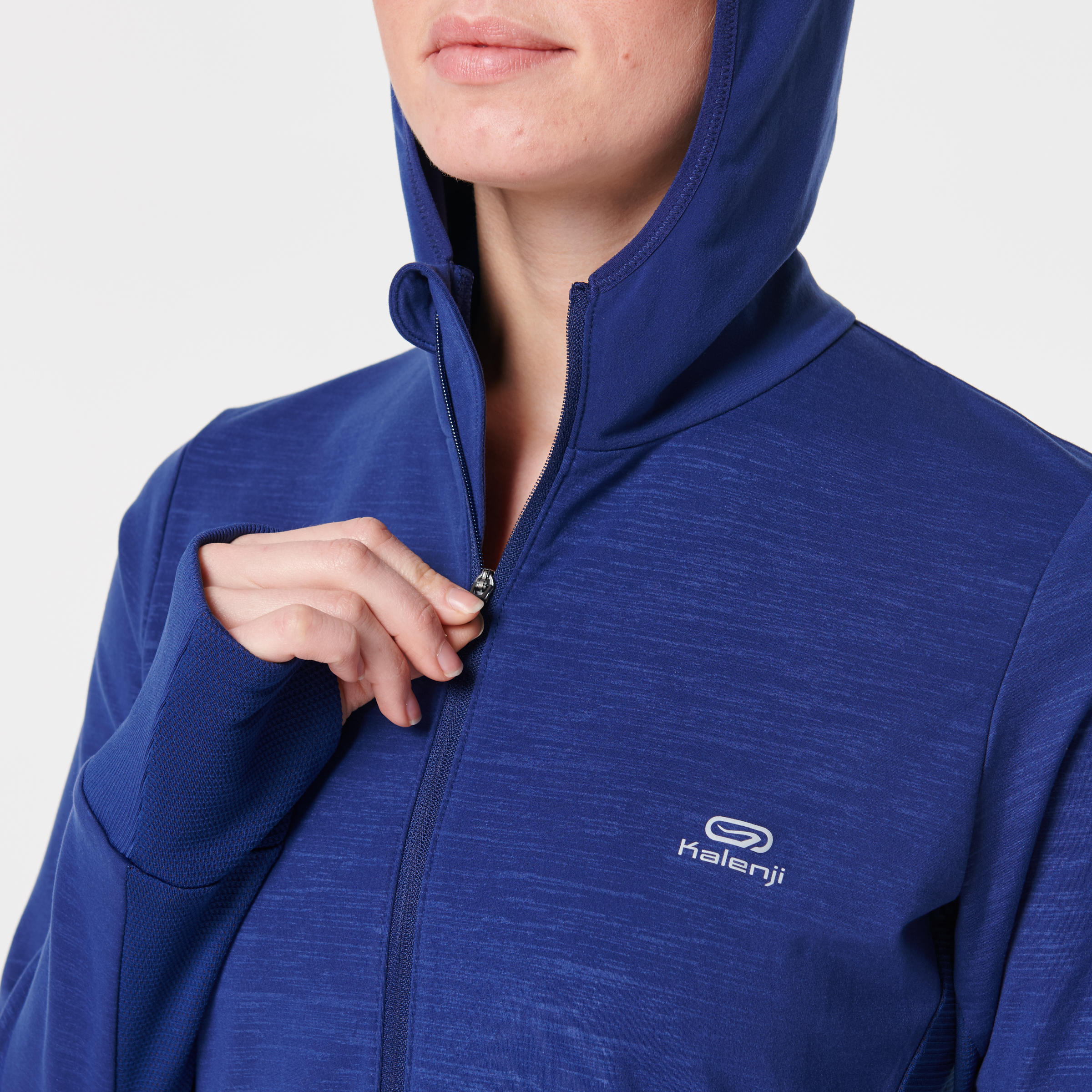 RUN WARM HOODED WOMEN'S JACKET - COSMOS BLUE 6/9