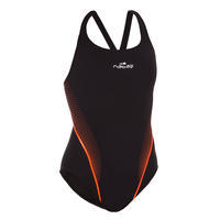 Crno-narandžasti ženski jednodelni kupaći kostim KAMIYE